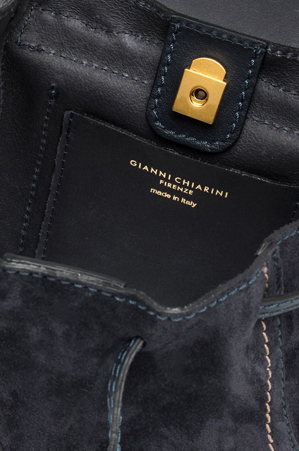 GIANNI CHIARINI Sac à dos en daim Violette Small Femme BLEU FONCE 4