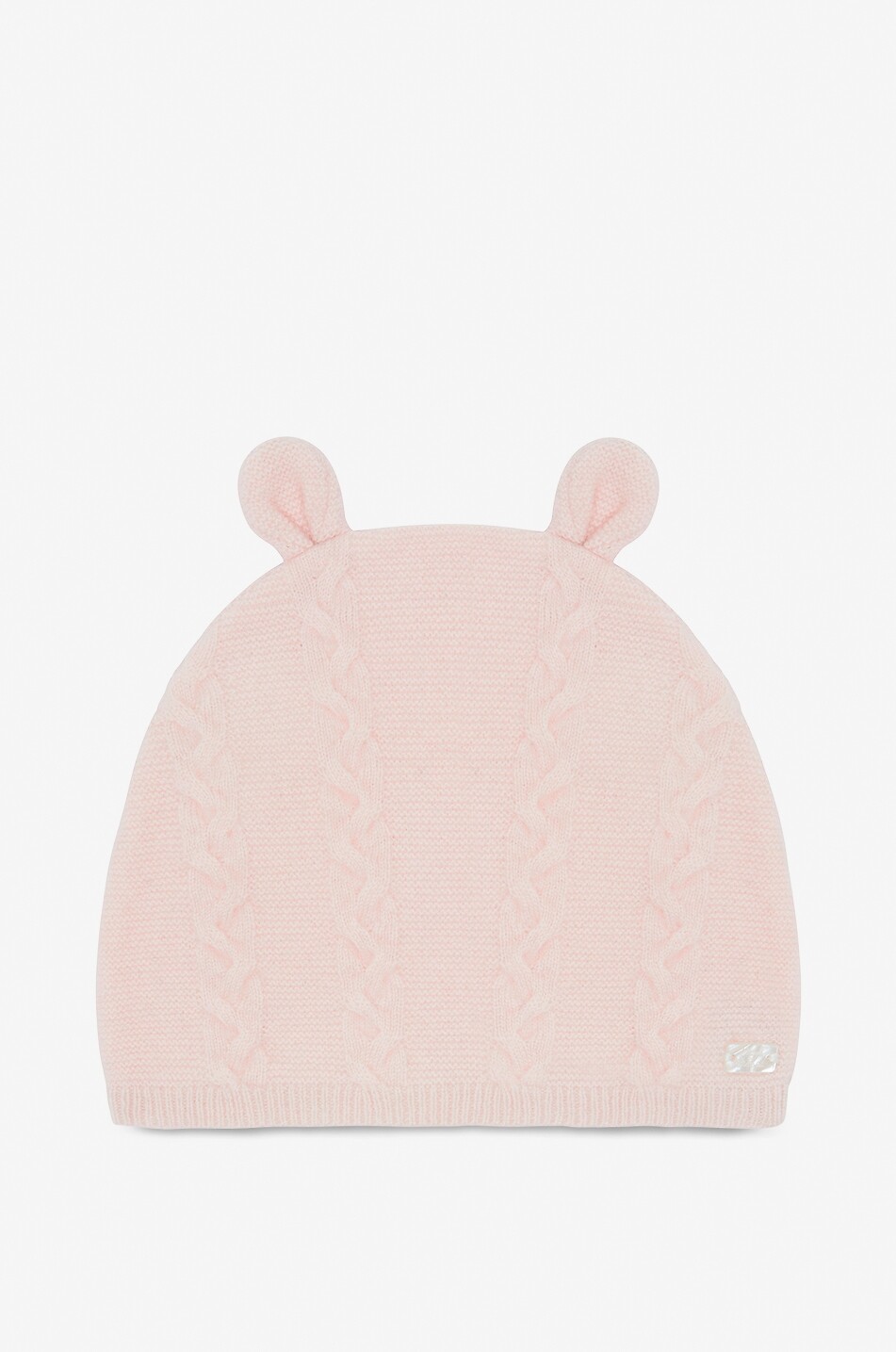 Cable-knit wool and cashmere baby beanie with ears