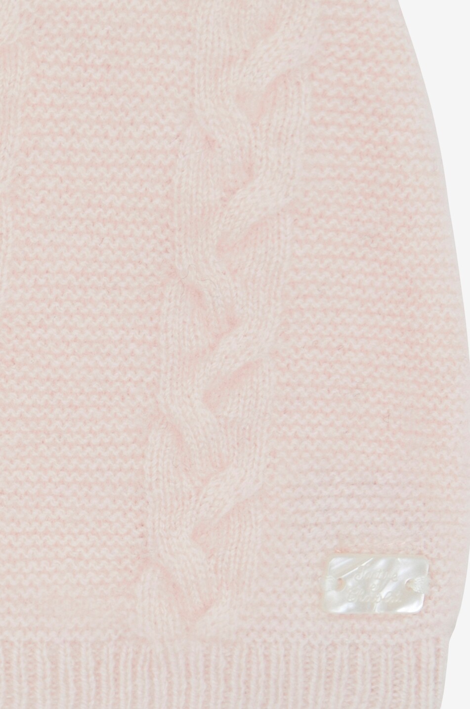 TARTINE ET CHOCOLAT Cable-knit wool and cashmere baby beanie with ears Baby LIGHT PINK 2