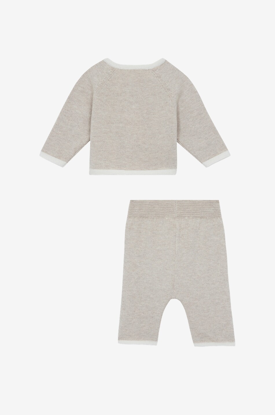 TARTINE ET CHOCOLAT Ensemble bébé cardigan et pantalon en maille de coton et cachemire motif ourson Bébé BEIGE 3