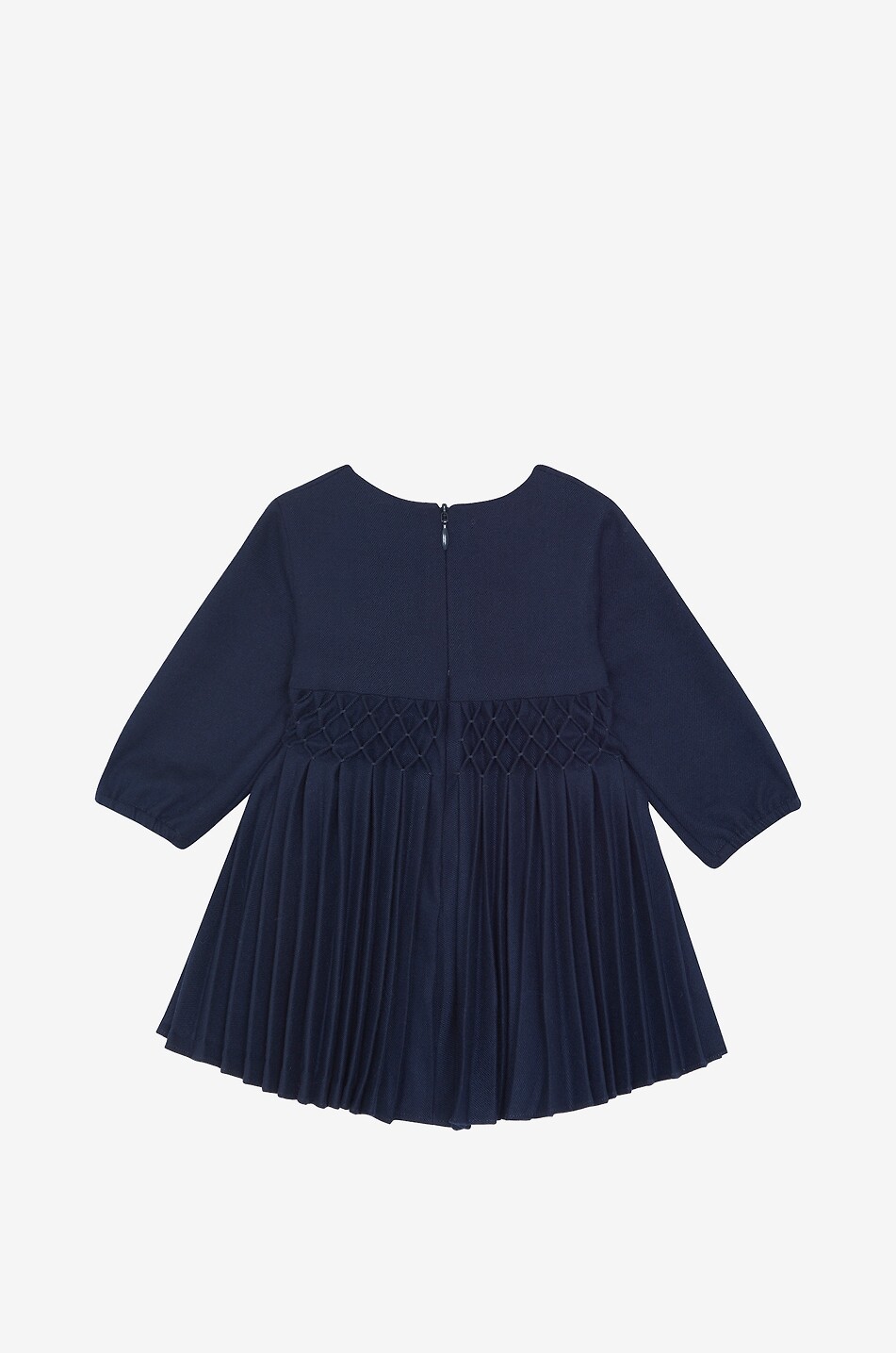 TARTINE ET CHOCOLAT Smock waist baby long-sleeved empire dress Baby MEDIUM BLUE 2
