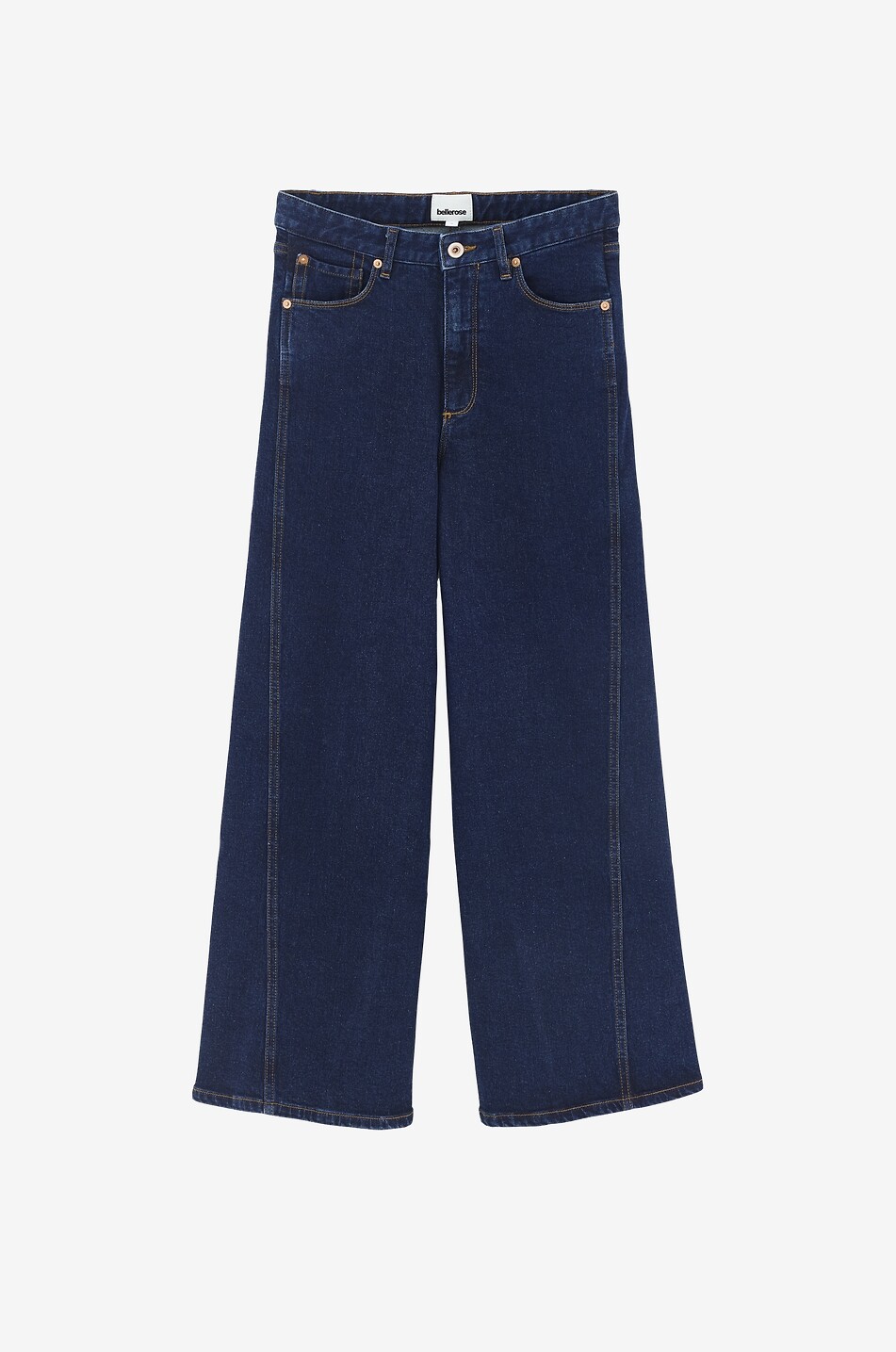 BELLEROSE Wanda girls' dark-washed cotton denim wide-leg jeans Girl DARK BLUE 1