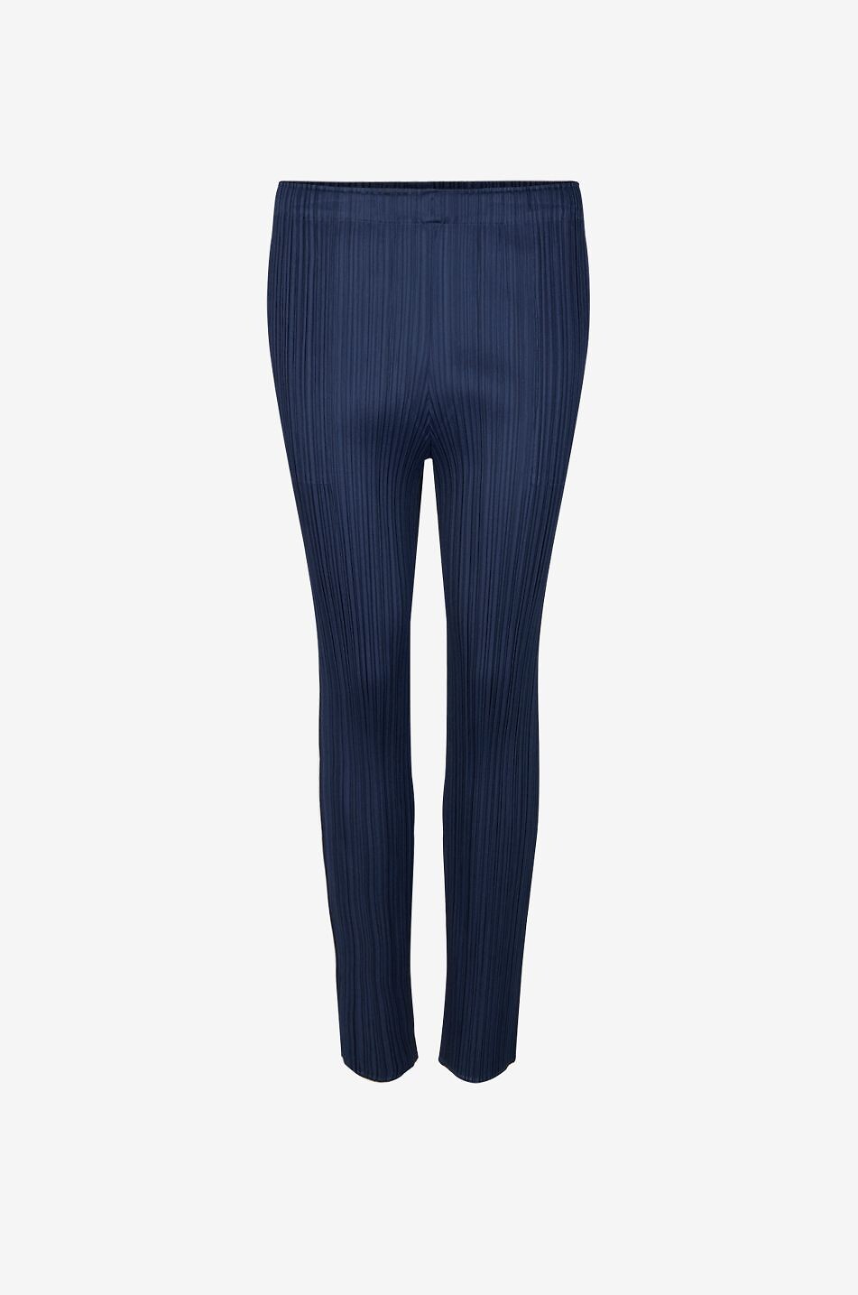Pleated straight-leg crêpe trousers