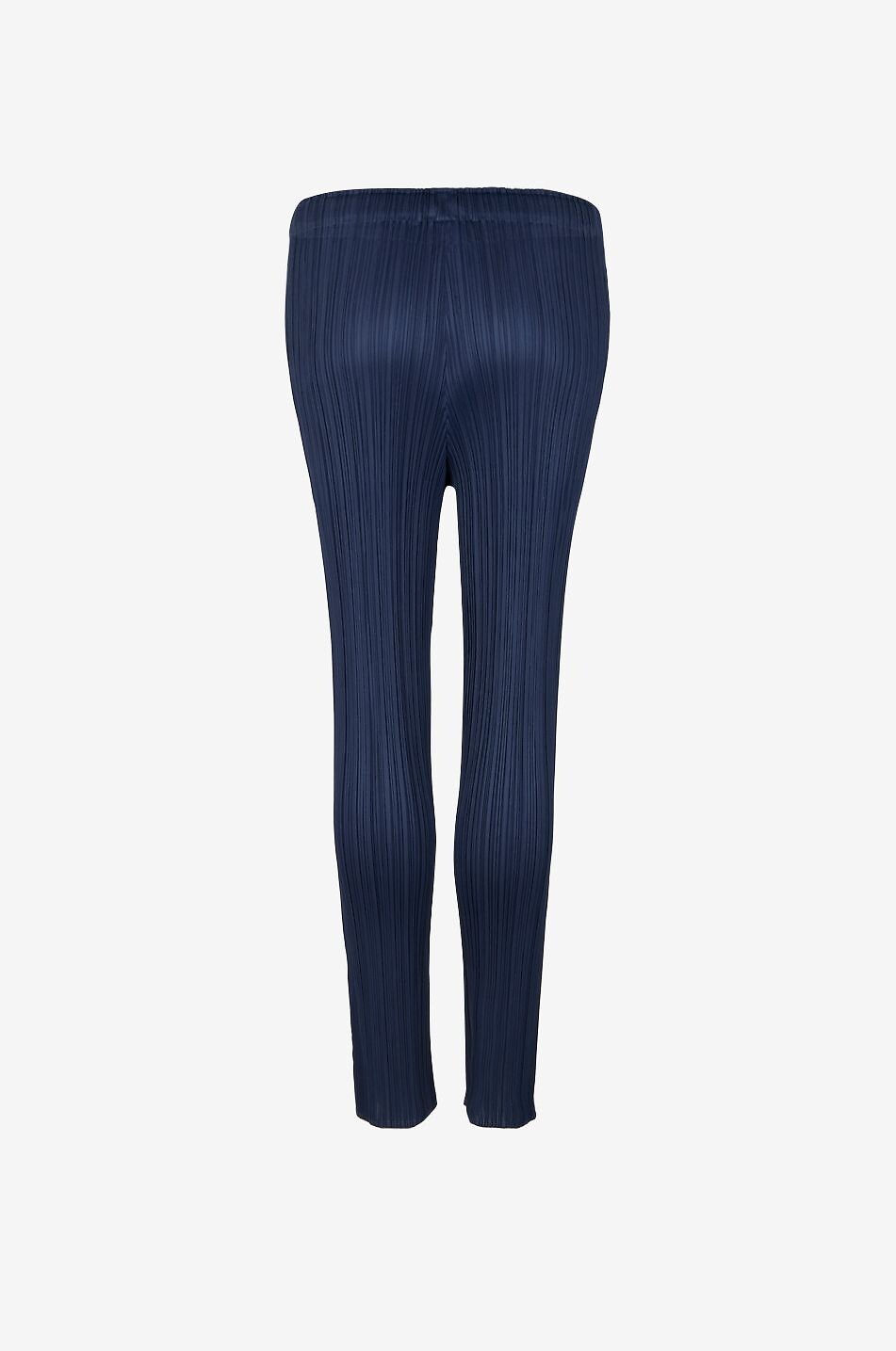 PLEATS PLEASE Pleated straight-leg crêpe trousers Women DARK BLUE 2
