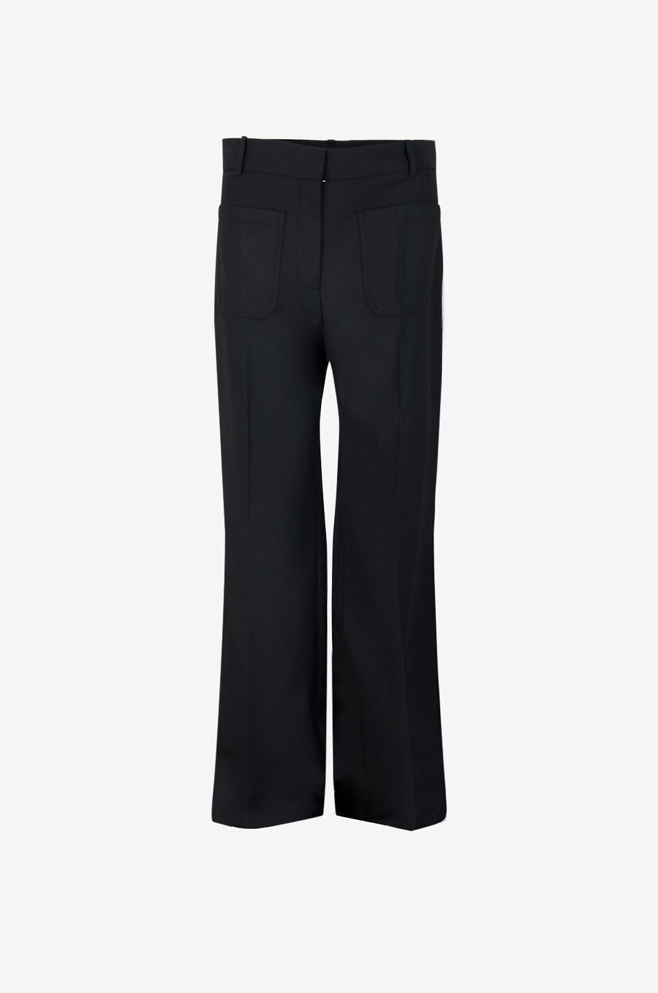 VICTORIA BECKHAM Alina flared trousers in blended virgin wool Women BLACK 1