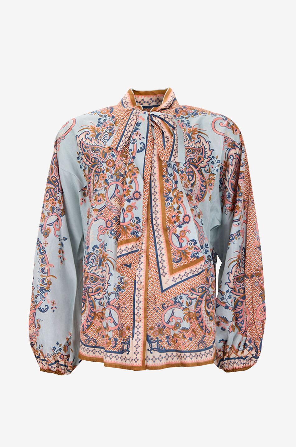 ZIMMERMANN Aster Paisley printed silk necktie blouse Women LIGHT BLUE 1