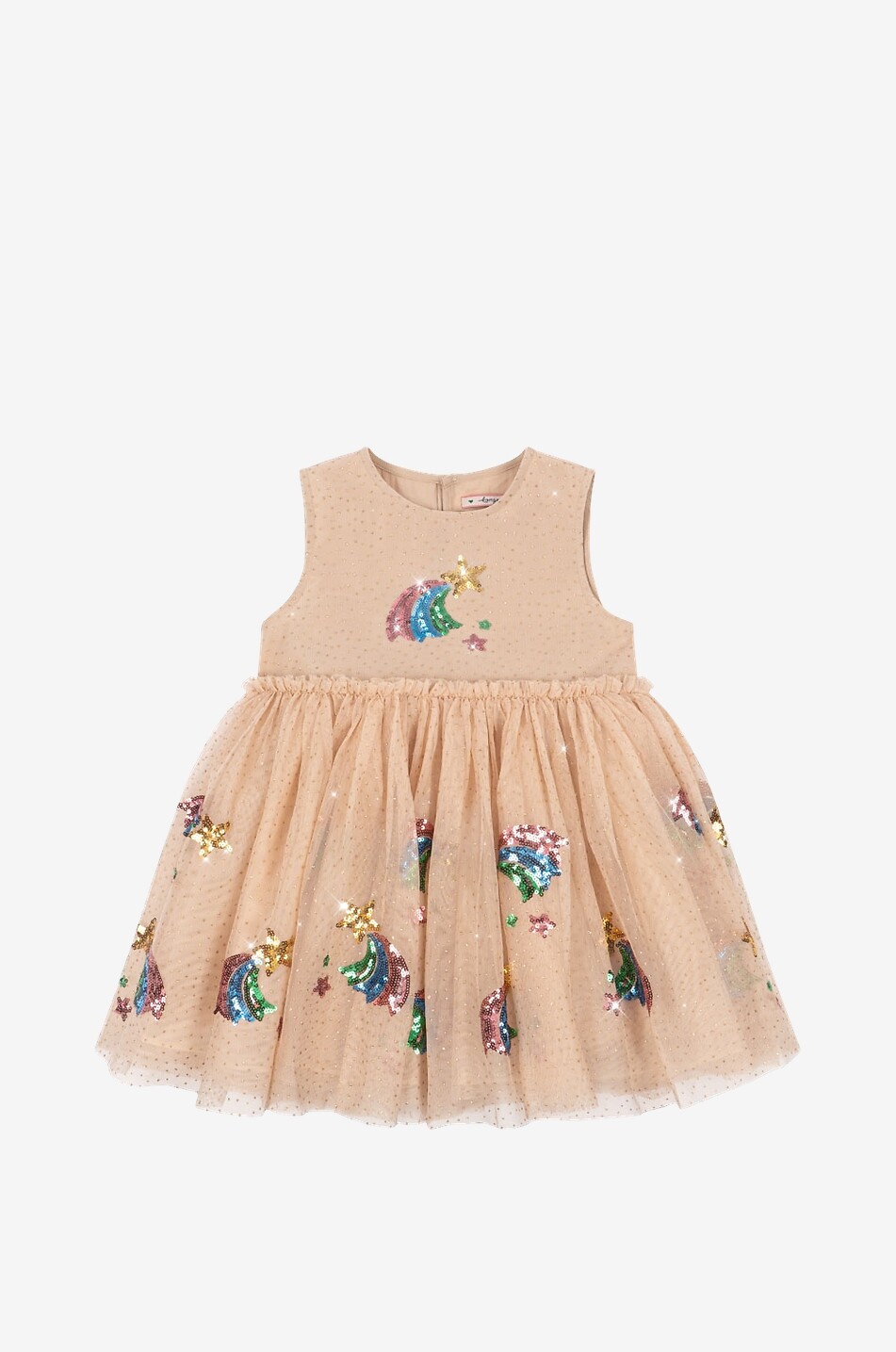 KONGES SLØJD Yvonne girl's sleeveless sequin tulle dress Girl BEIGE 1