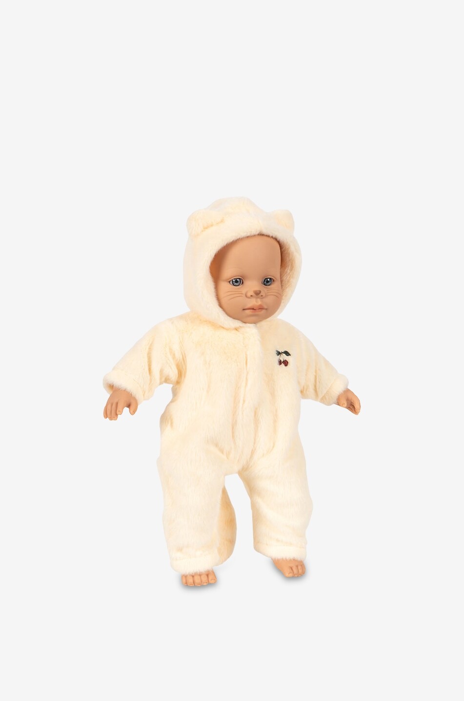 KONGES SLØJD Poupée enfant à combinaison peluche à capuche Kitty Unisexe BLANC CASSE 5
