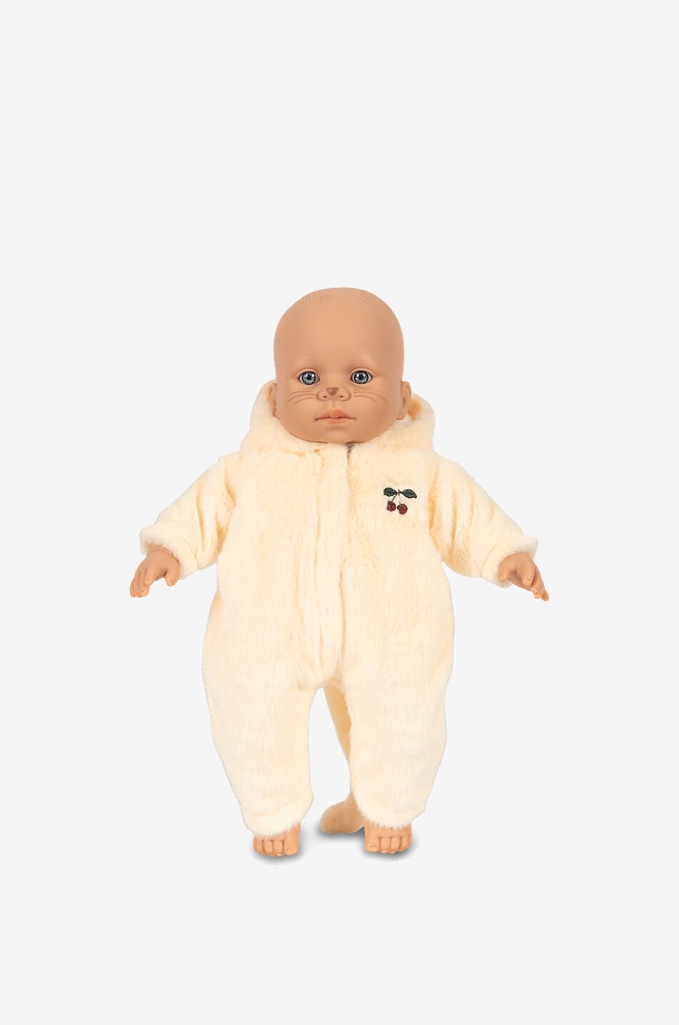 KONGES SLØJD Poupée enfant à combinaison peluche à capuche Kitty Unisexe BLANC CASSE 2