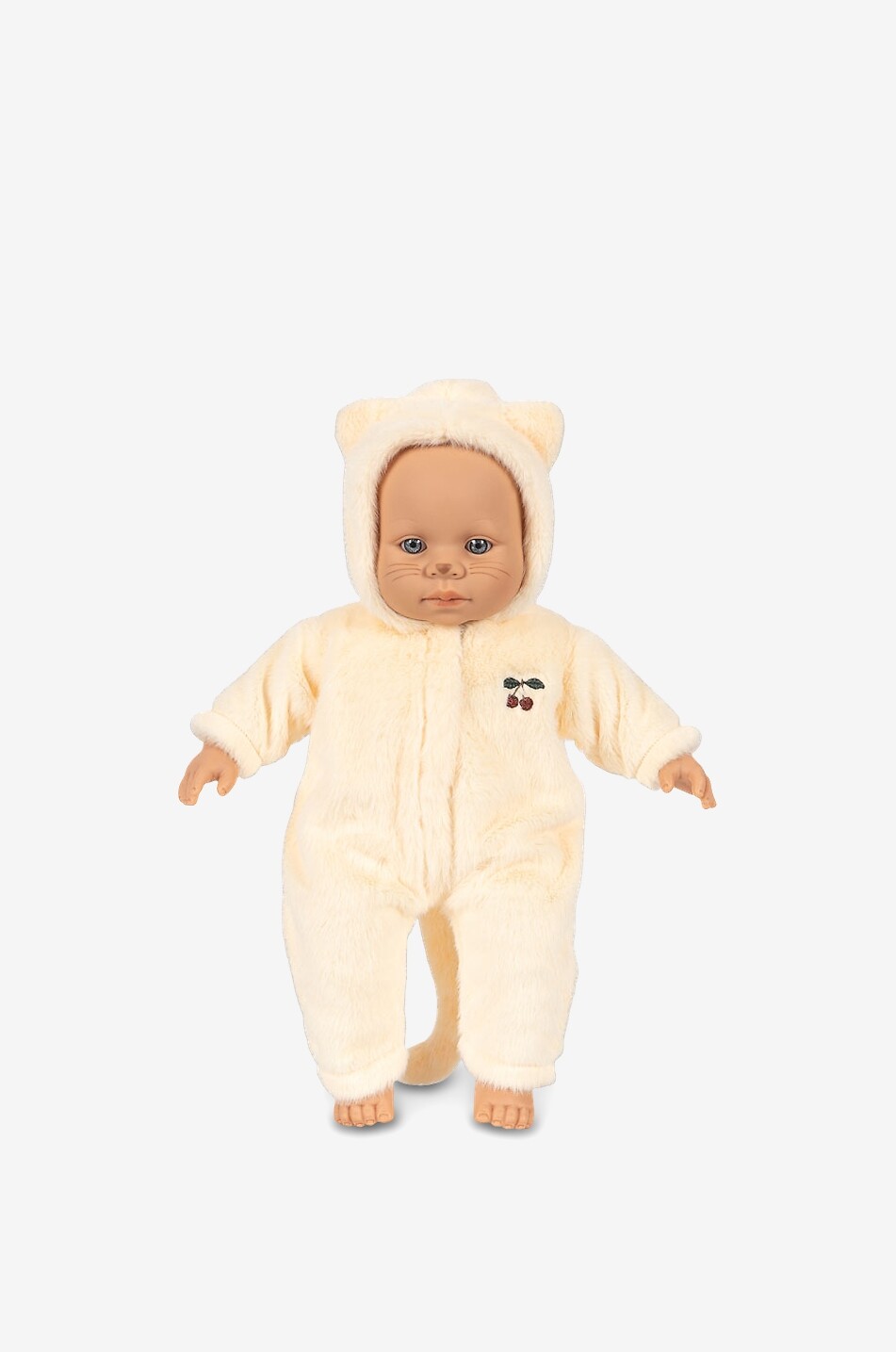 KONGES SLØJD Poupée enfant à combinaison peluche à capuche Kitty Unisexe BLANC CASSE 1