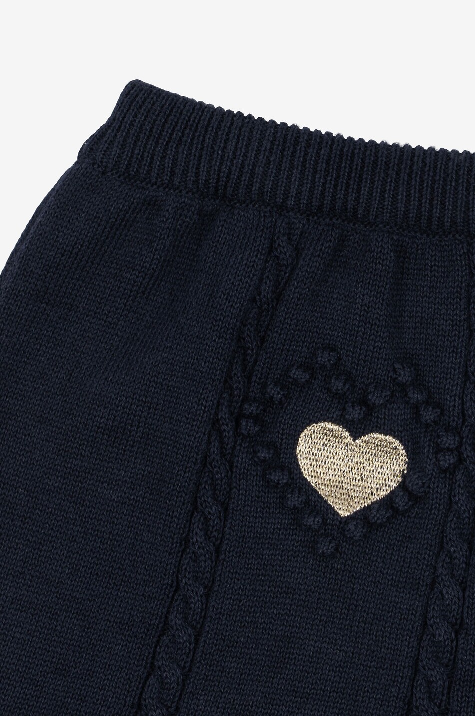 KONGES SLØJD Soleil girls' embroidered ruffled knit cotton skirt Girl DARK BLUE 4