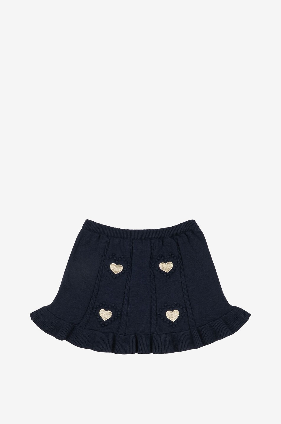 KONGES SLØJD Soleil girls' embroidered ruffled knit cotton skirt Girl DARK BLUE 3