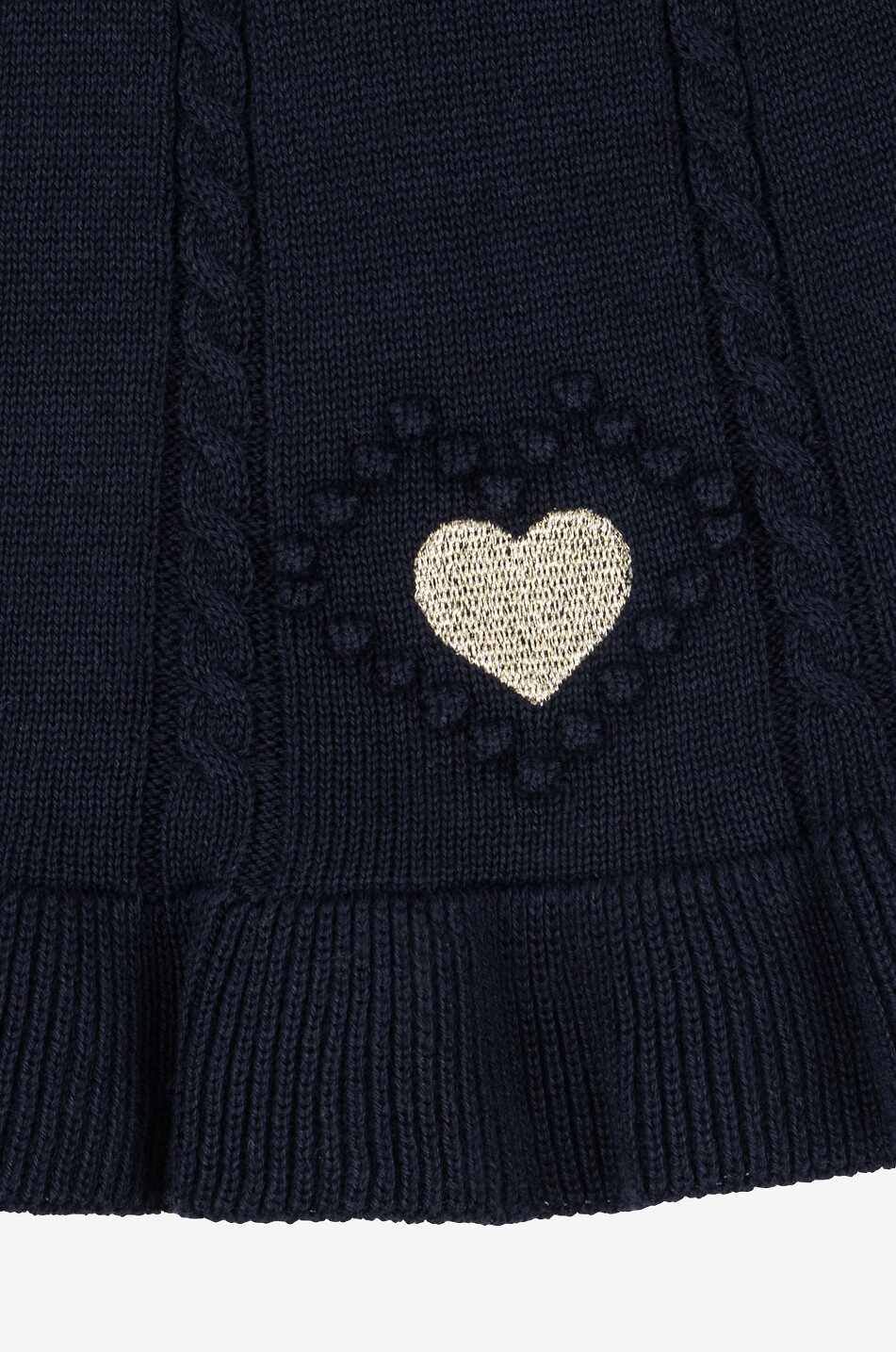 KONGES SLØJD Soleil girls' embroidered ruffled knit cotton skirt Girl DARK BLUE 2