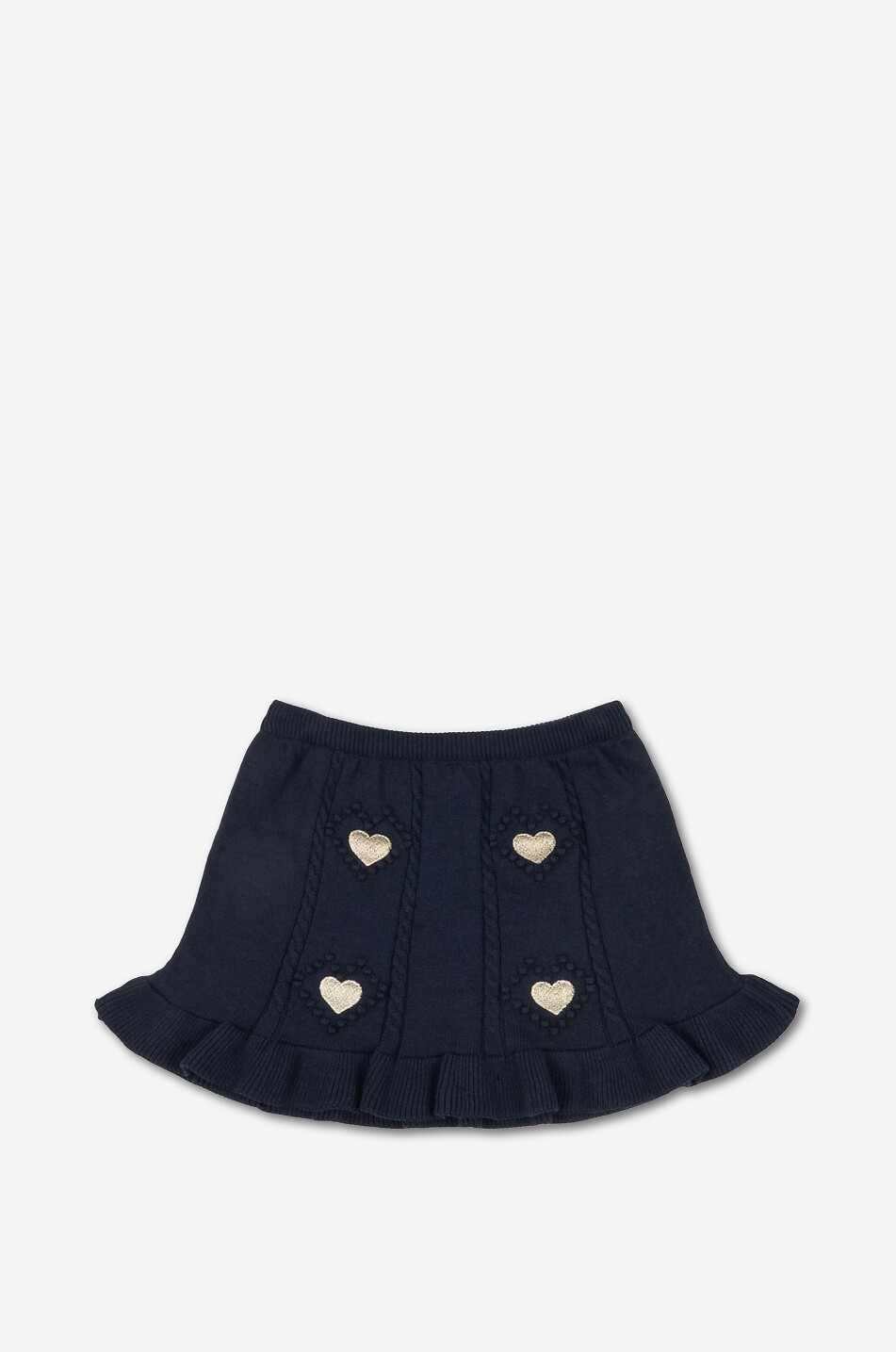 Soleil girls' embroidered ruffled knit cotton skirt