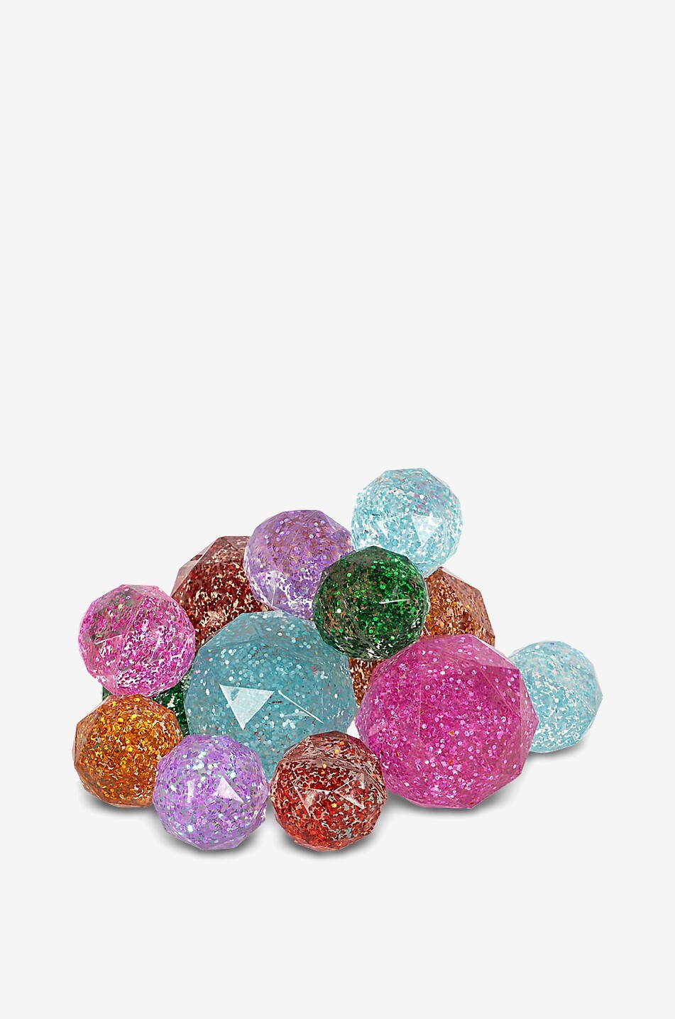 KONGES SLØJD Set aus 14 facettierten Glitter-Springbällen Star Unisex BUNT 1