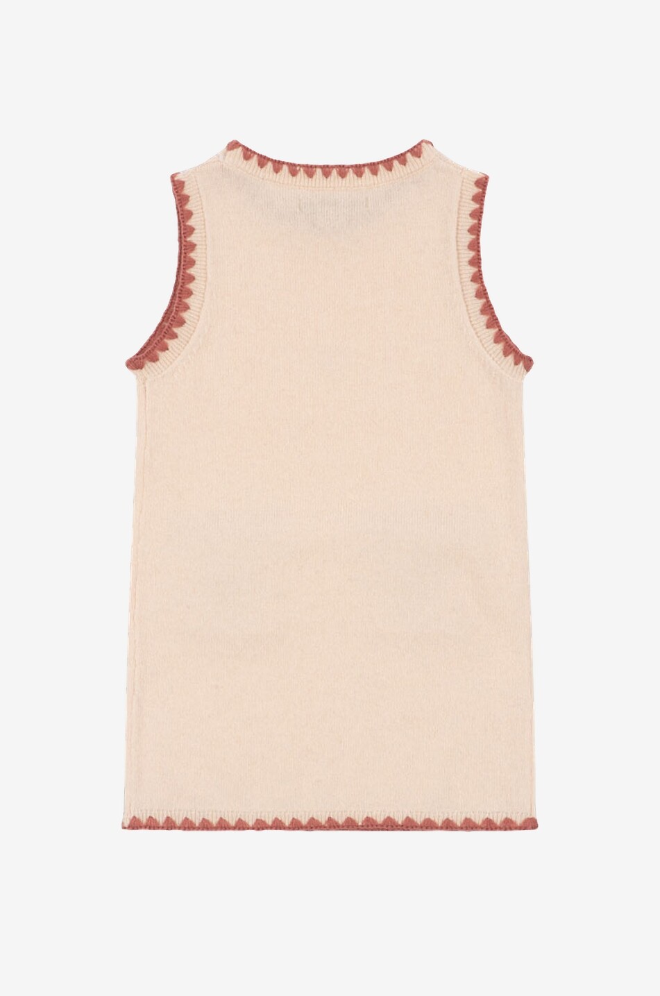 KONGES SLØJD Mini robe sans manches en maille de laine fille brodée de chatons Collette Fille ROSE CLAIR 2