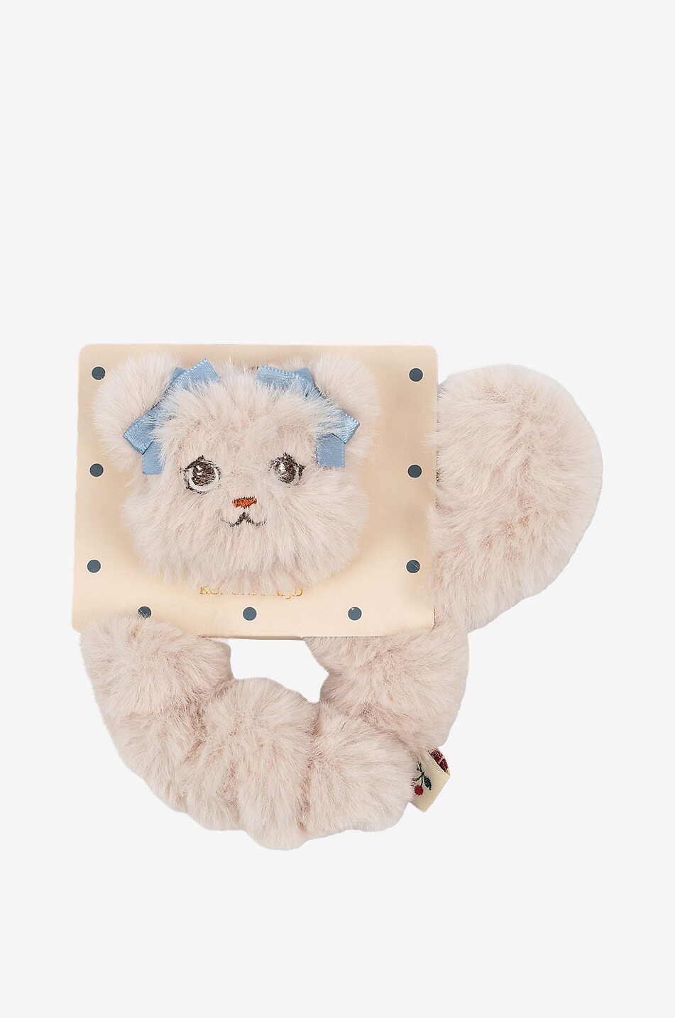 KONGES SLØJD Kitty Furry girls' cat-shaped plush scrunchie Girl EGGSHELL 2