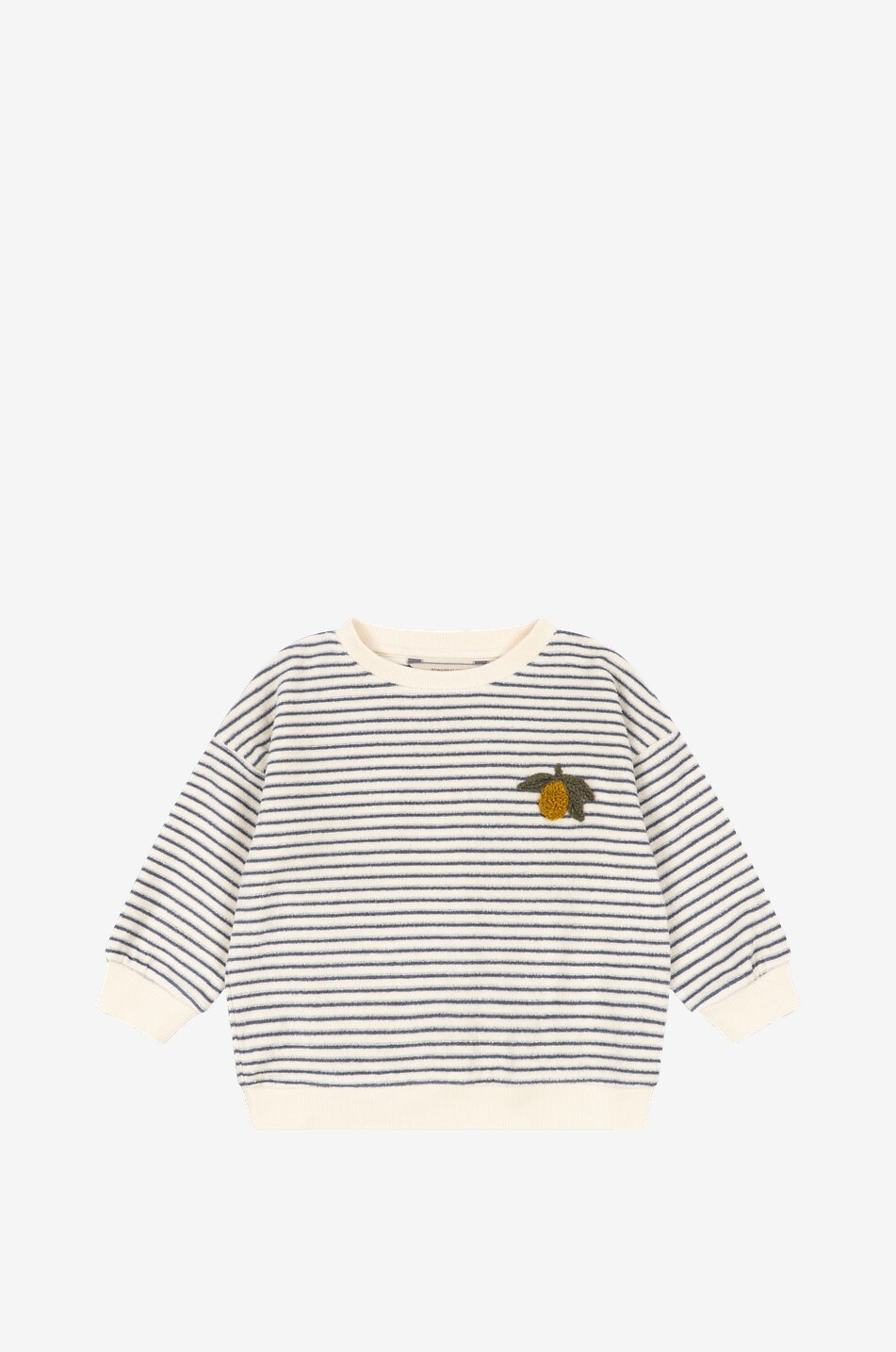 Sweat-shirt rayé en éponge de coton Itty Lemon