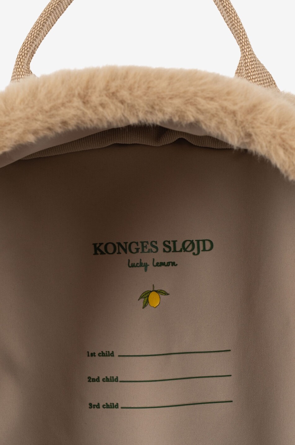 KONGES SLØJD Teddy girls' embroidered plush backpack Girl CAMEL 6
