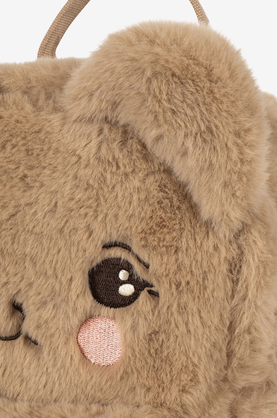 KONGES SLØJD Teddy girls' embroidered plush backpack Girl CAMEL 5
