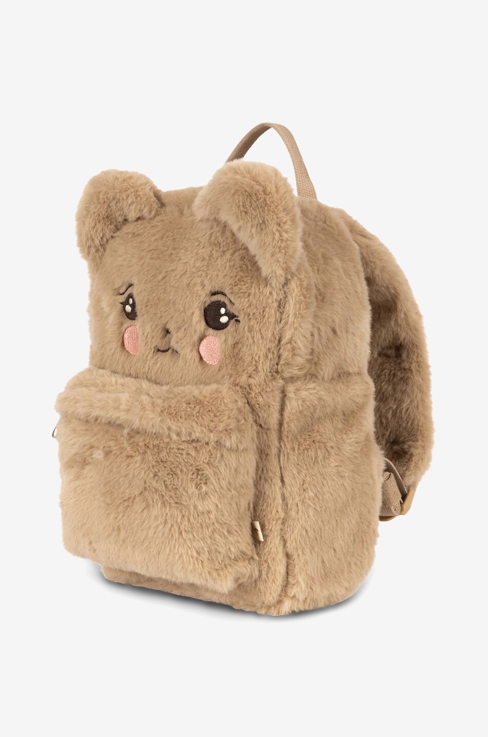KONGES SLØJD Teddy girls' embroidered plush backpack Girl CAMEL 2