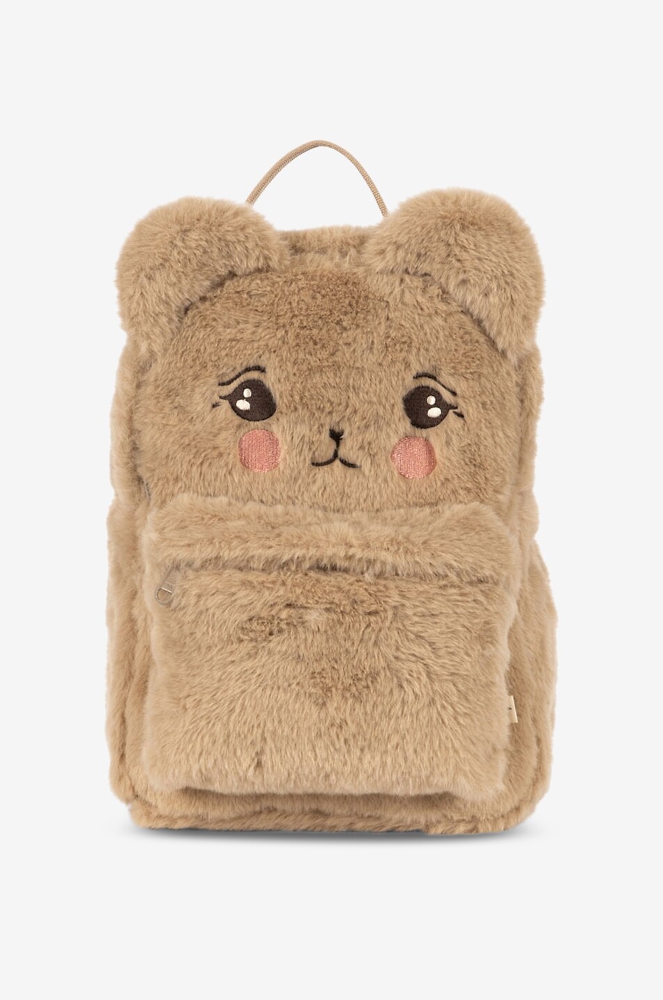 KONGES SLØJD Teddy girls' embroidered plush backpack Girl CAMEL 1