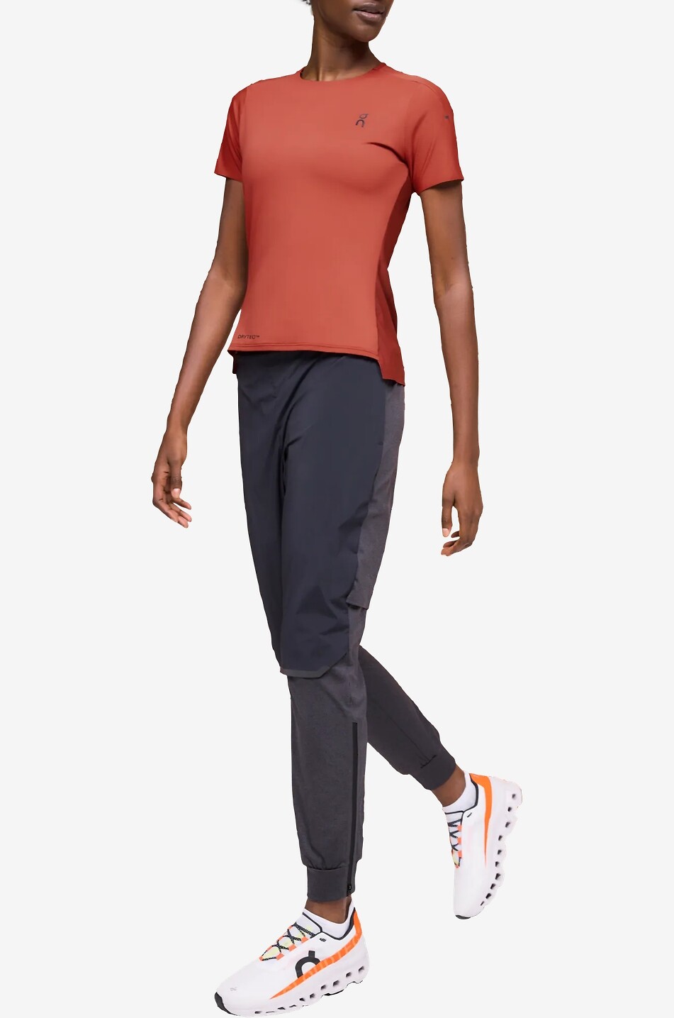 ON Kurzärmeliges Running-T-Shirt mit Rundhalsausschnitt Performance Damen ROT 2
