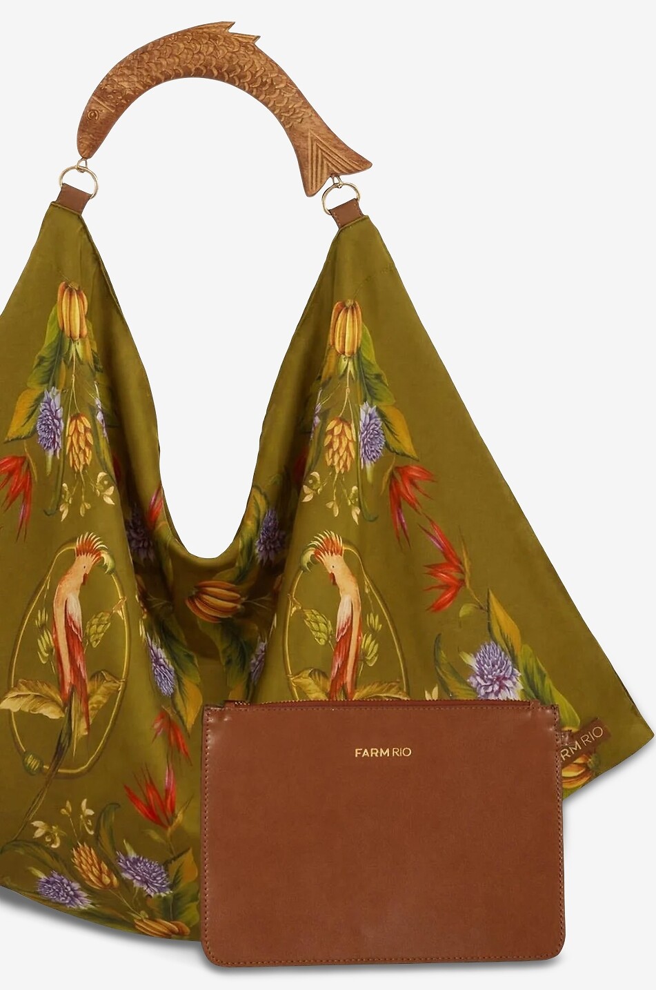 FARM RIO Bedruckte Shopper-Tasche aus Satin mit Schulterriemen Damen GRÜN 2