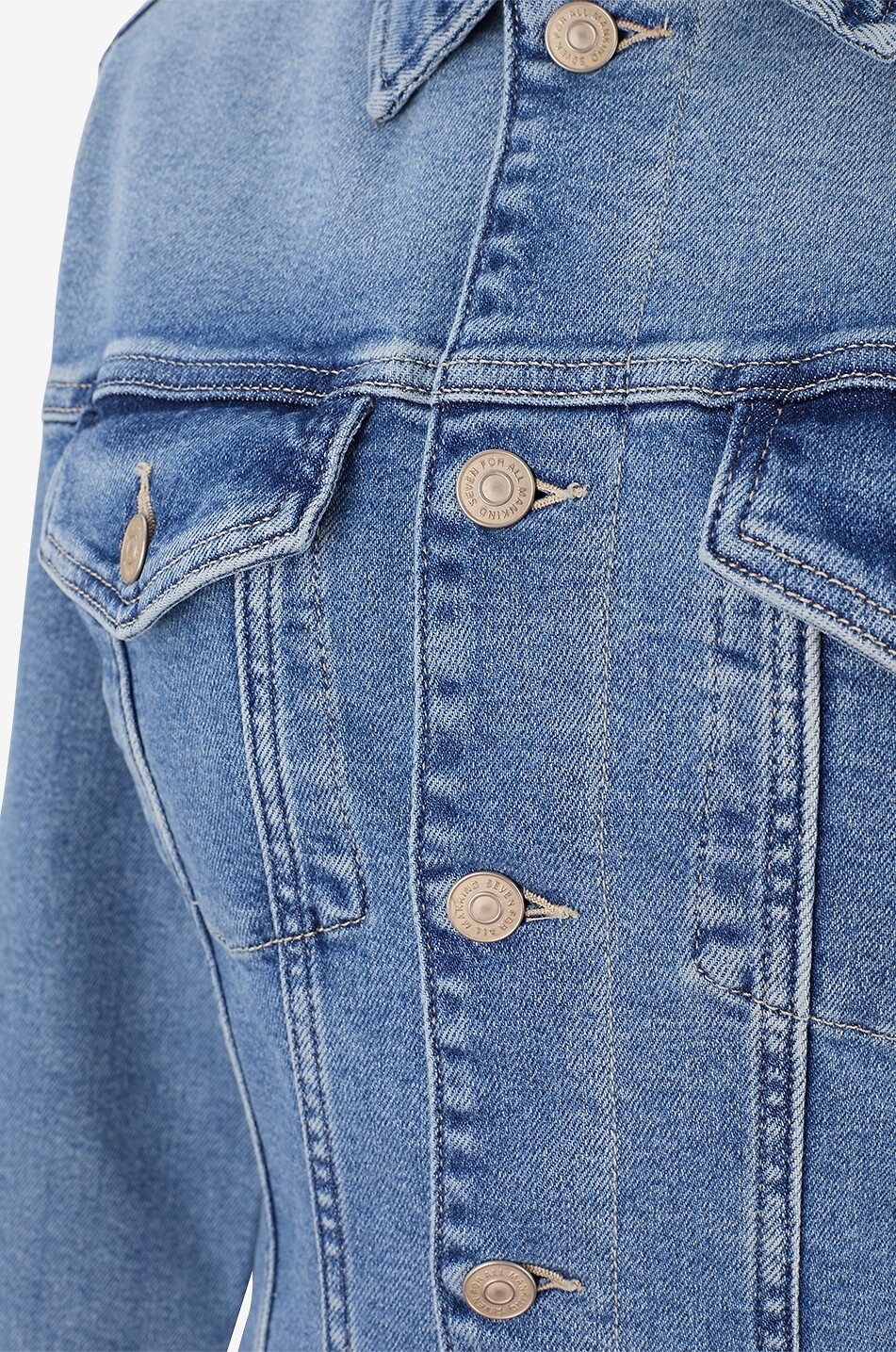 7 FOR ALL MANKIND Veste en jean délavé cintrée Slim Trucker Aquashade Femme BLEU 3