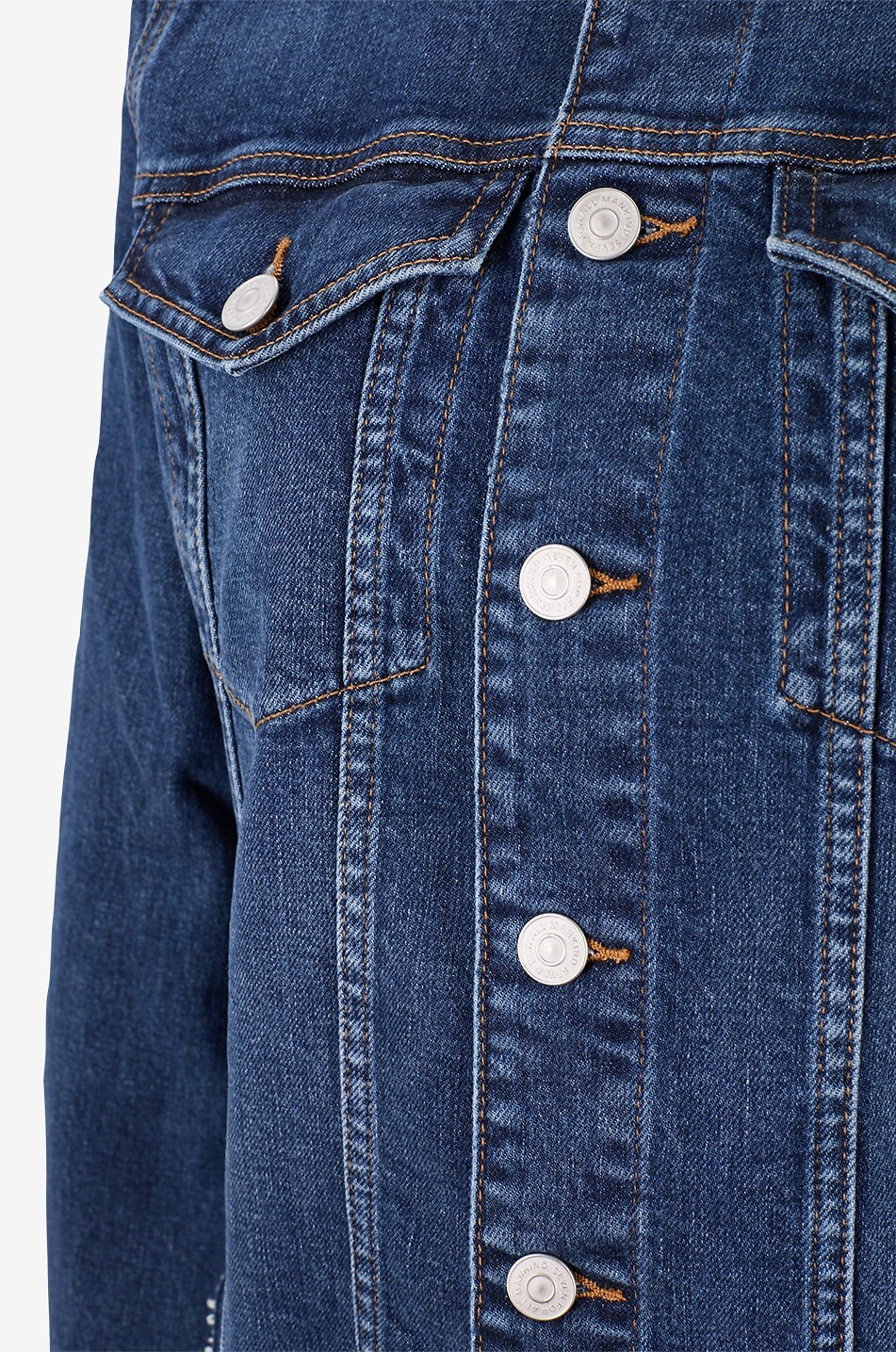 7 FOR ALL MANKIND Vicky Indiglow collarless slim denim jacket in cotton Women DARK BLUE 3