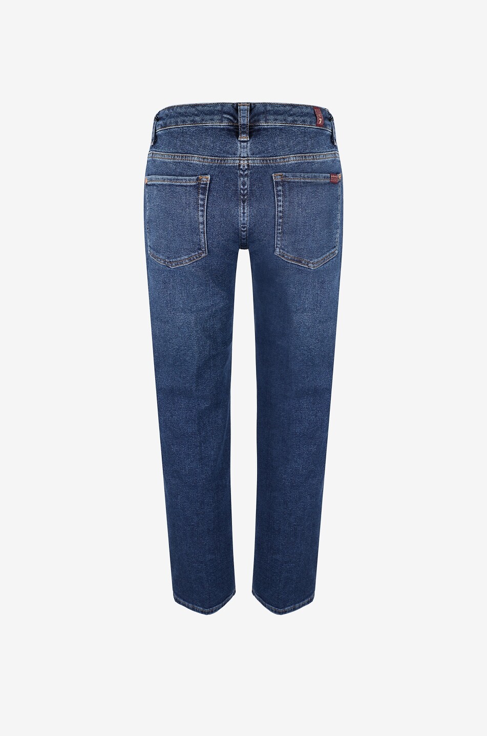 7 FOR ALL MANKIND Jean droit en denim de coton Calie Ankle Blue Vibe Femme BLEU FONCE 2