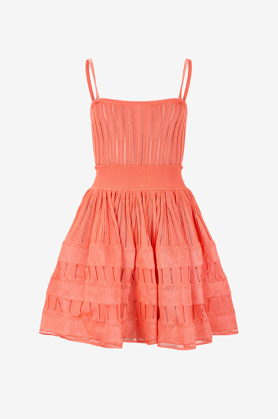 ALAÏA Crinoline mini knit dress with removable straps Women ORANGE 1