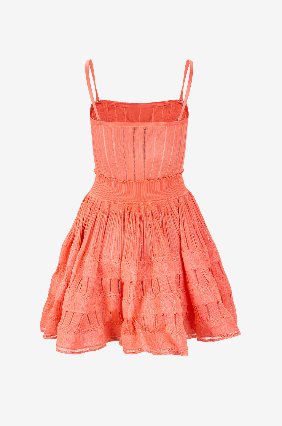 ALAÏA Crinoline mini knit dress with removable straps Women ORANGE 2