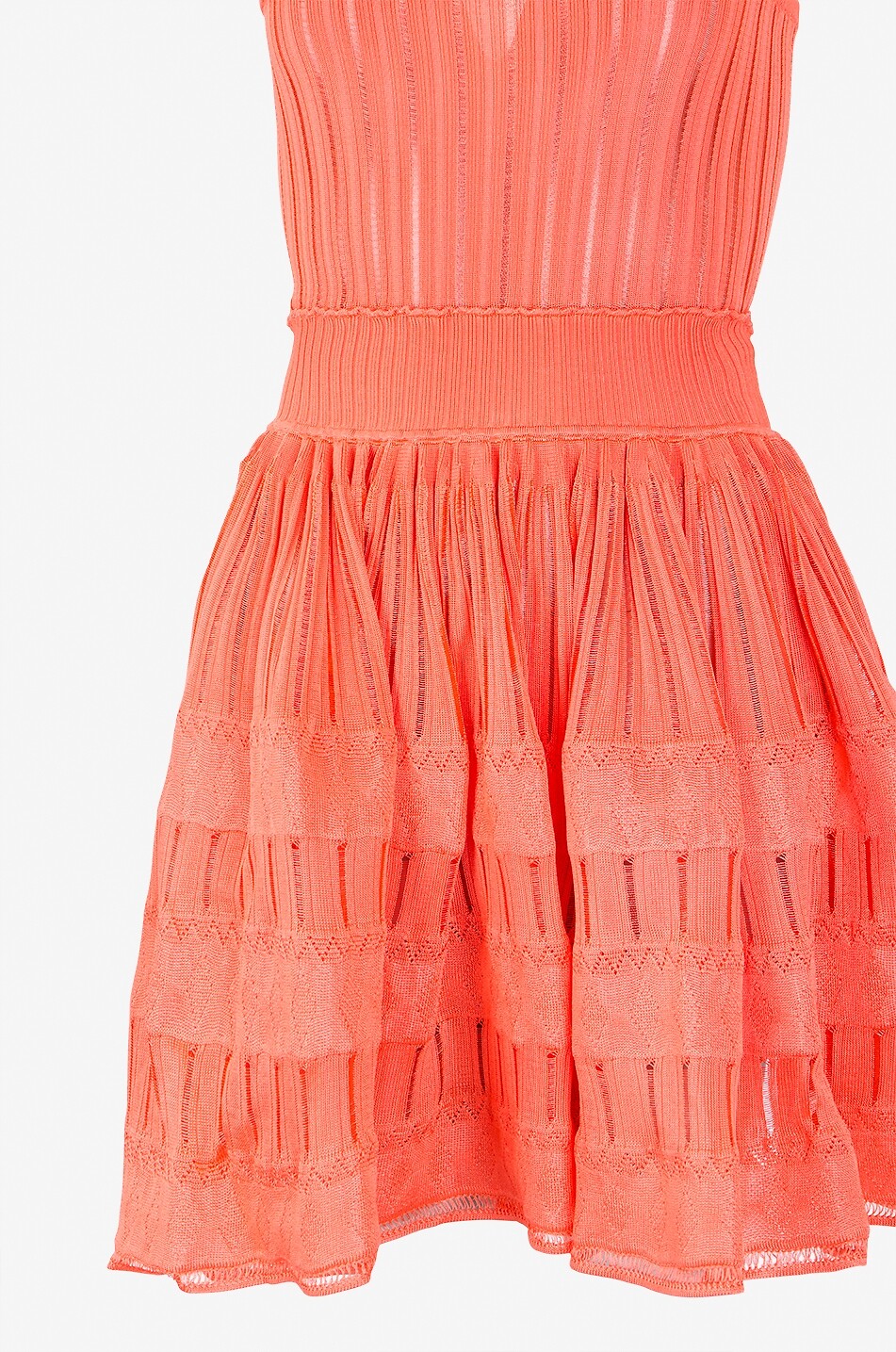ALAÏA Crinoline mini knit dress with removable straps Women ORANGE 3
