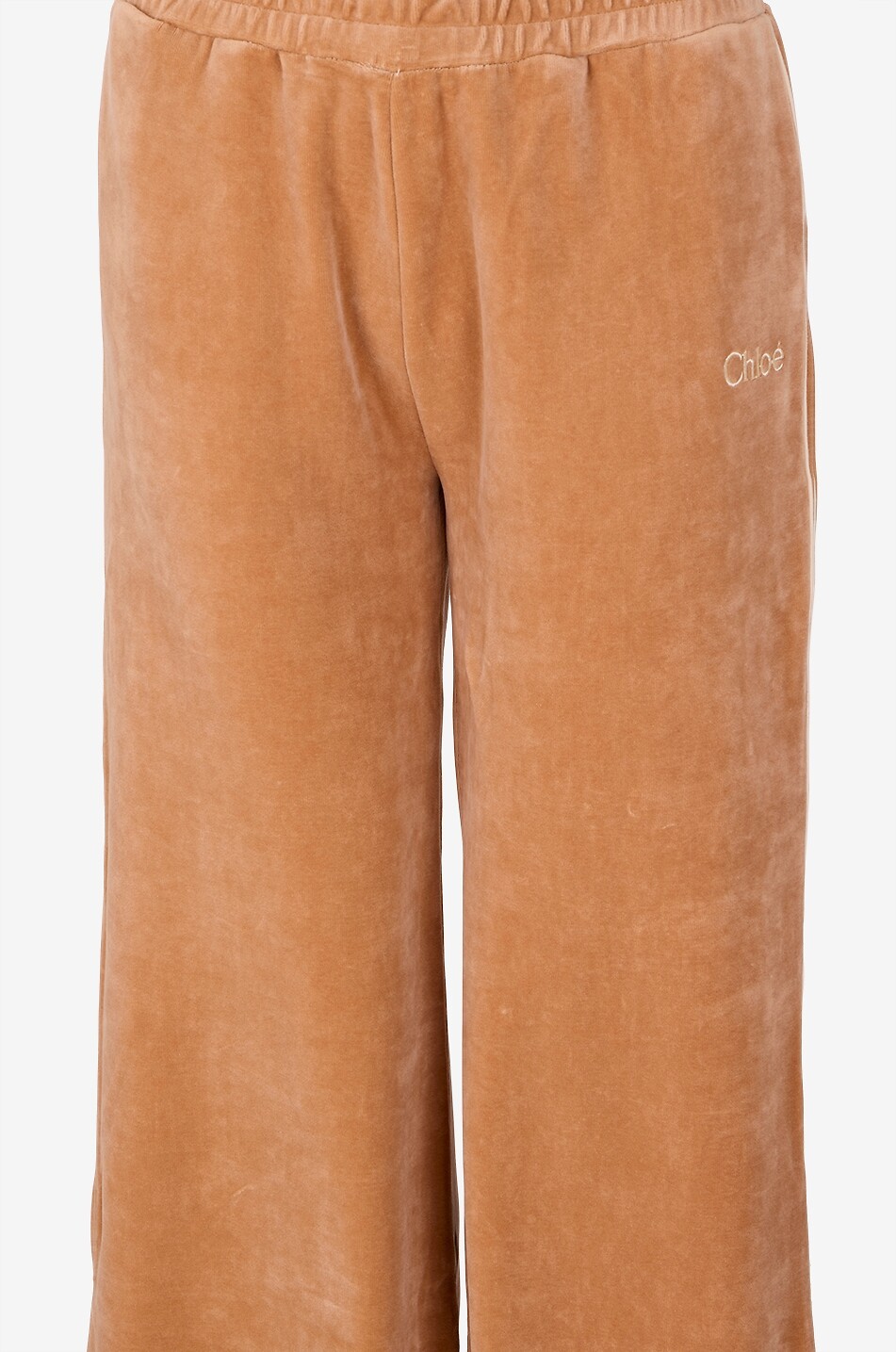 CHLOE Pantalon de survêtement large en velours brodé Chloé Femme CAMEL 3