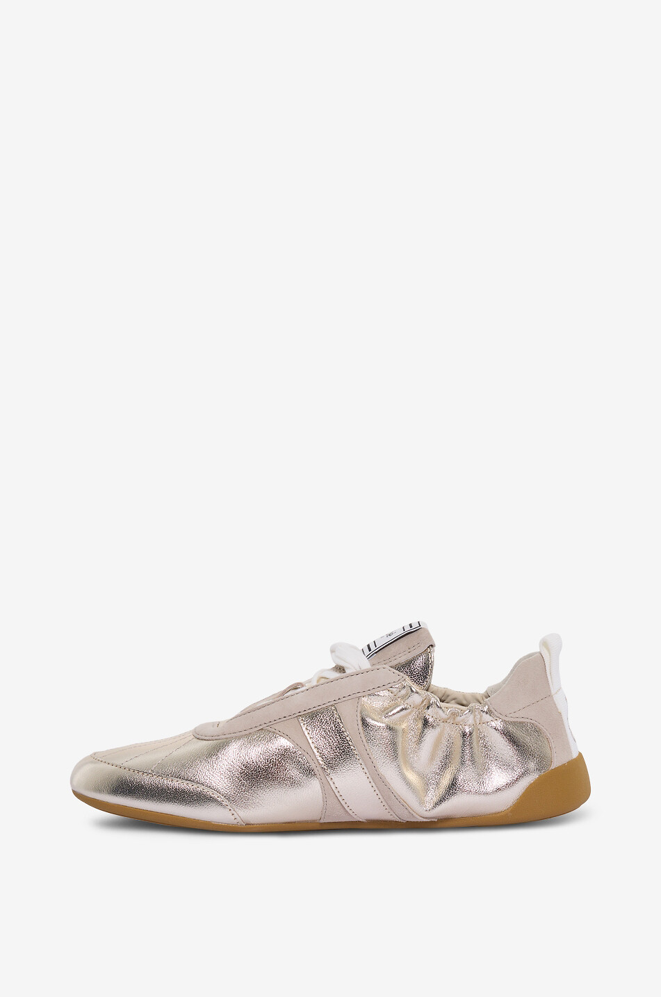 CHLOE Niedrige Schnürsneakers aus Metallic-Leder Kick Damen SILBER 3