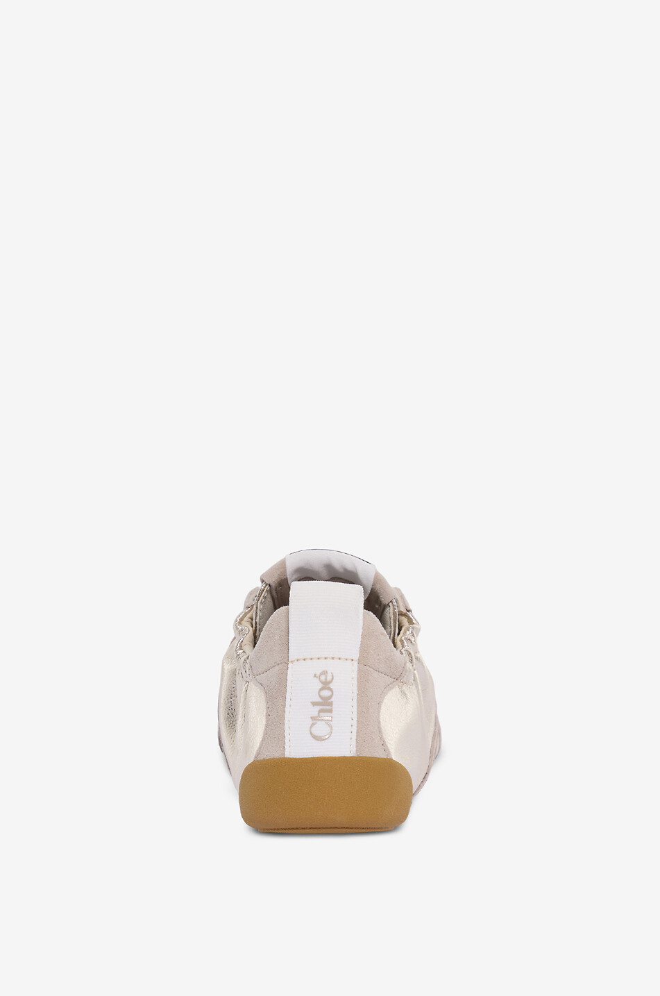 CHLOE Niedrige Schnürsneakers aus Metallic-Leder Kick Damen SILBER 4