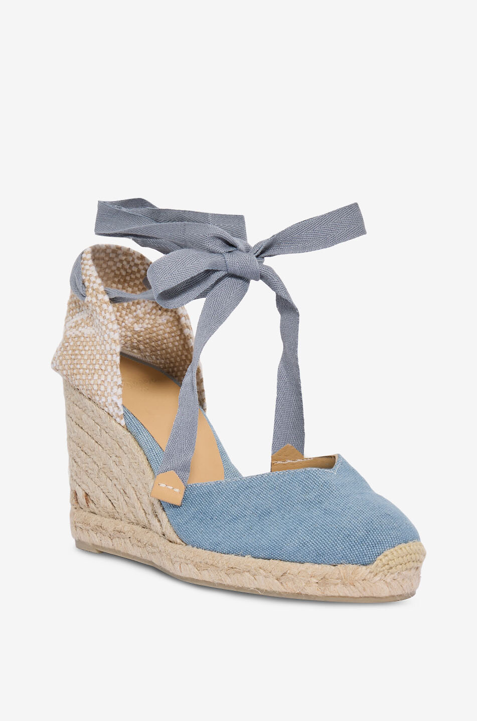 CASTANER Chiara high-heeled cotton espadrilles Women LIGHT BLUE 2