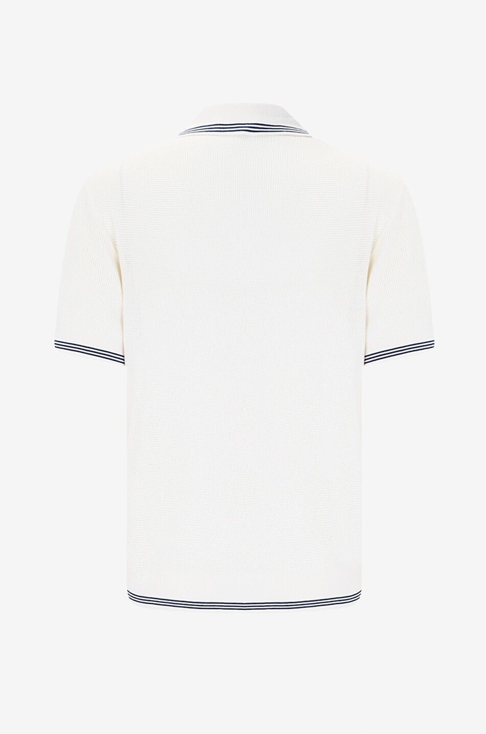 JACQUEMUS Polo en maille résille en soie et coton Le Polo Voilier Homme BLANC 2