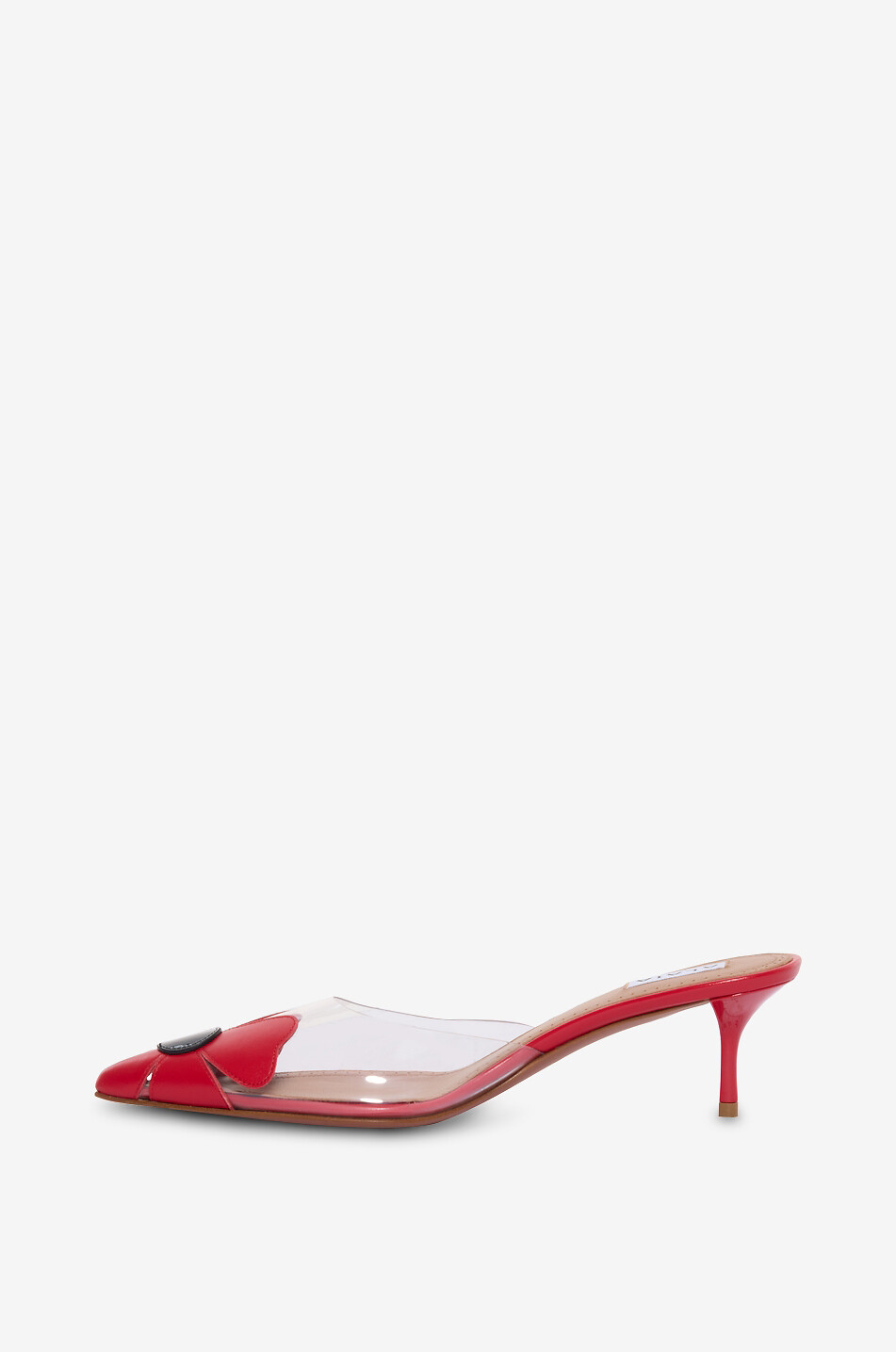 ALAÏA Mules à talon en plexiglas et cuir Bloom 55 Femme ROUGE 3
