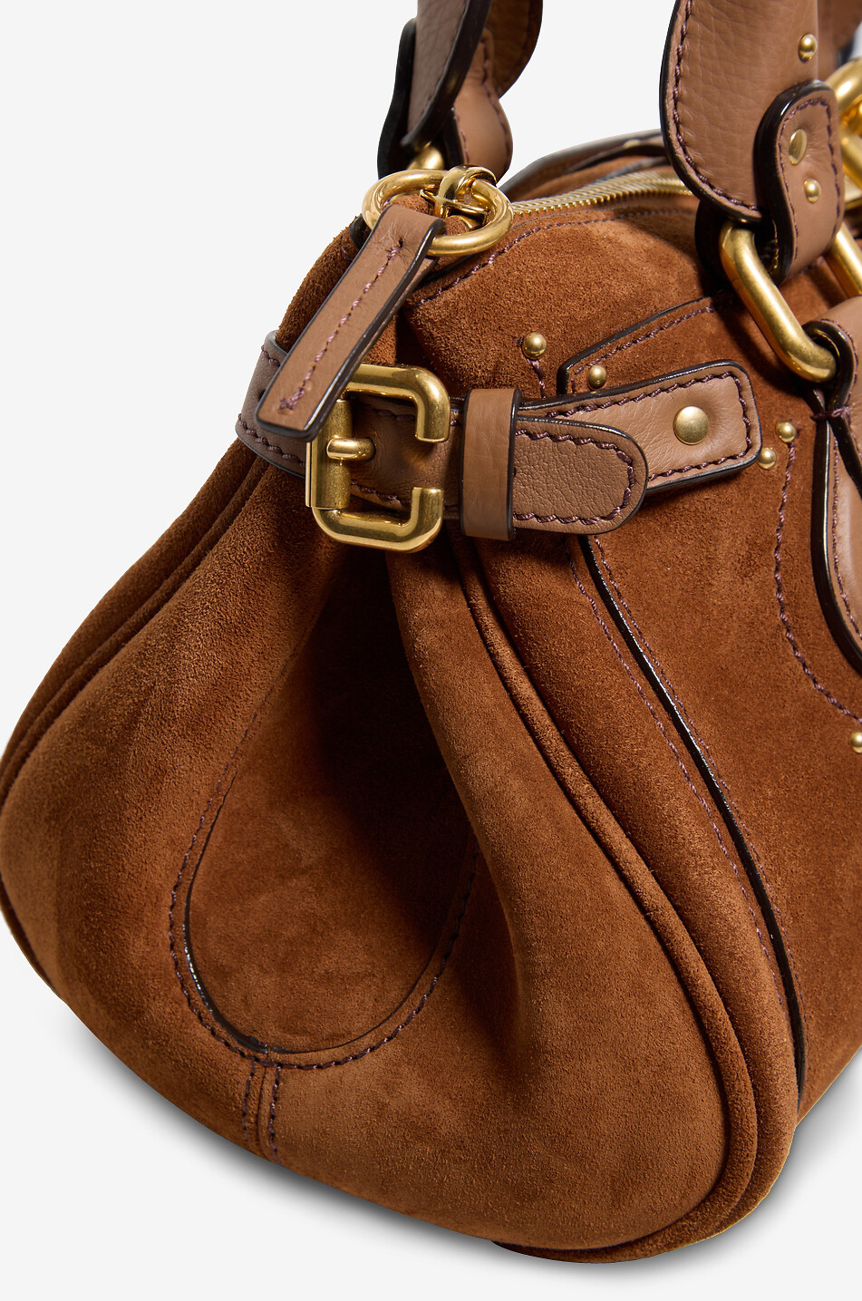 CHLOE Sac à main en daim de veau Paddington Femme CAMEL 5