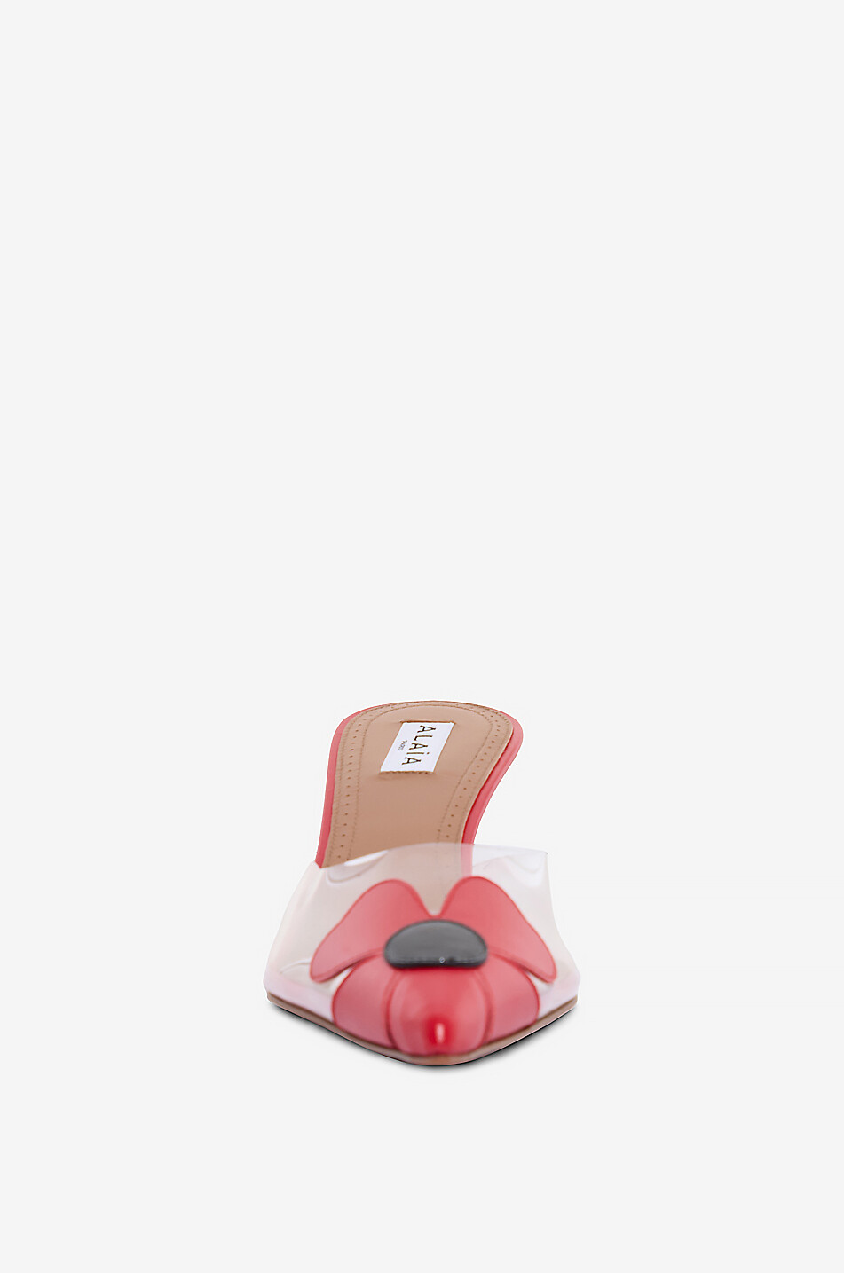 ALAÏA Mules à talon en plexiglas et cuir Bloom 55 Femme ROUGE 2