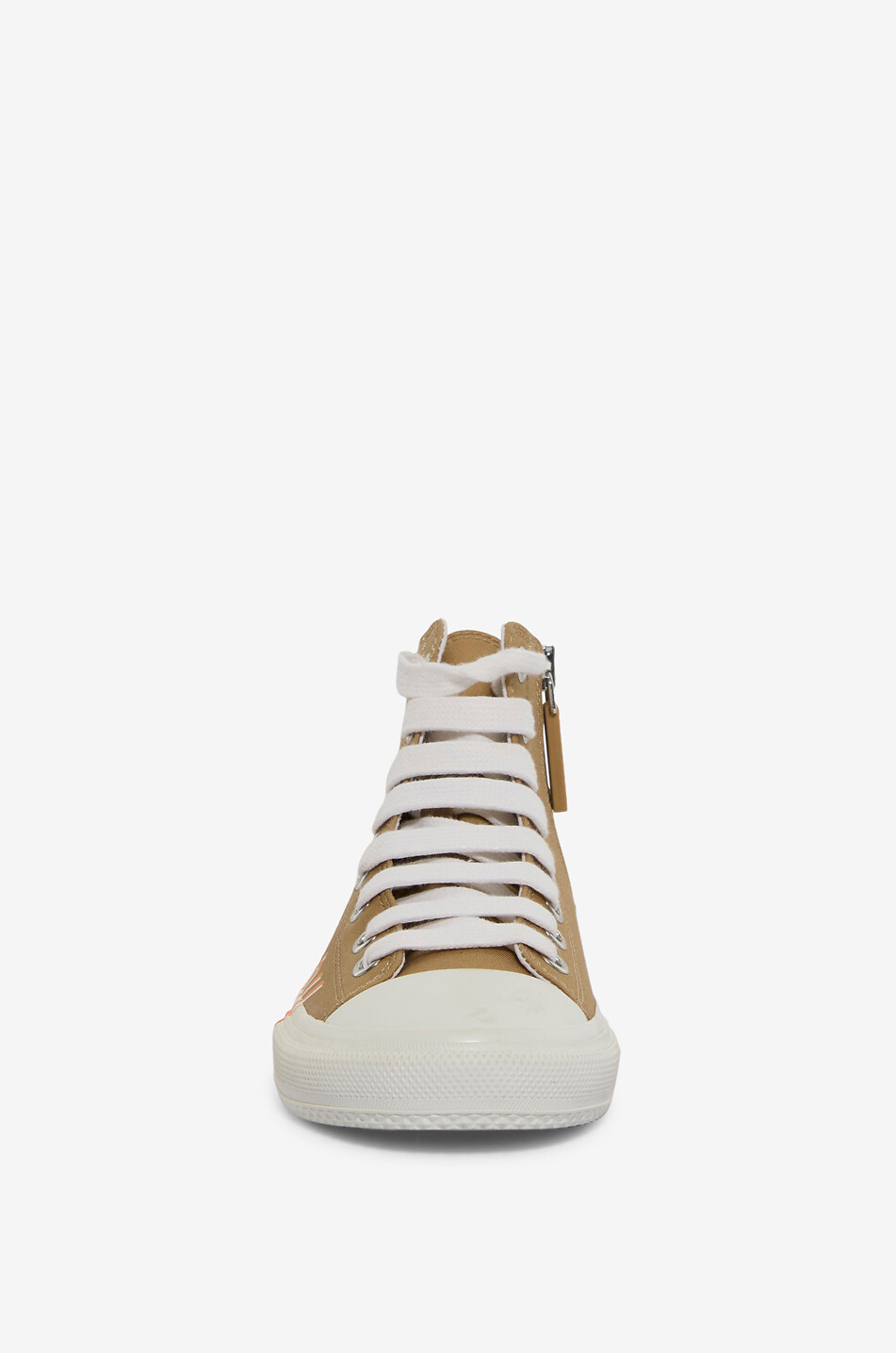 BURBERRY Larkhall girl's high-top gabardine sneakers Girl BEIGE 2