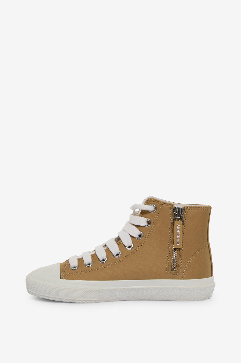 BURBERRY Larkhall girl's high-top gabardine sneakers Girl BEIGE 3