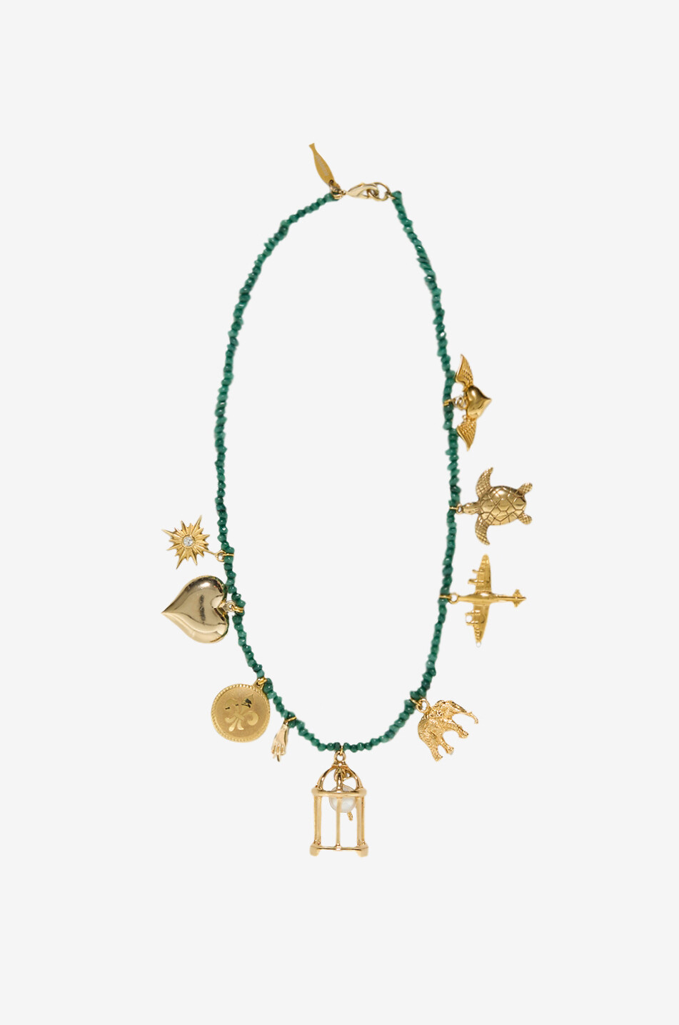 KCHOUSH Collier à breloques en métal doré Mamie Valérie À Raba Femme Incolore 1