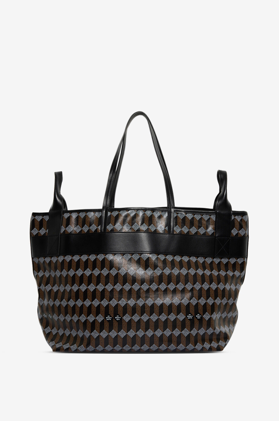 AU DEPART PARIS Sac cabas en toile monogrammée Petit Bercy Femme NOIR 3