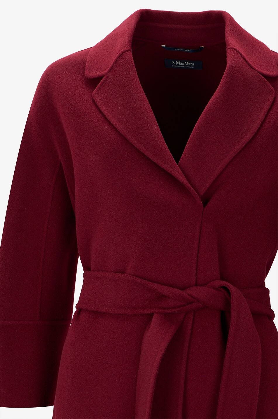 'S MAX MARA Arona virgin wool short belted coat Women DARK RED 3
