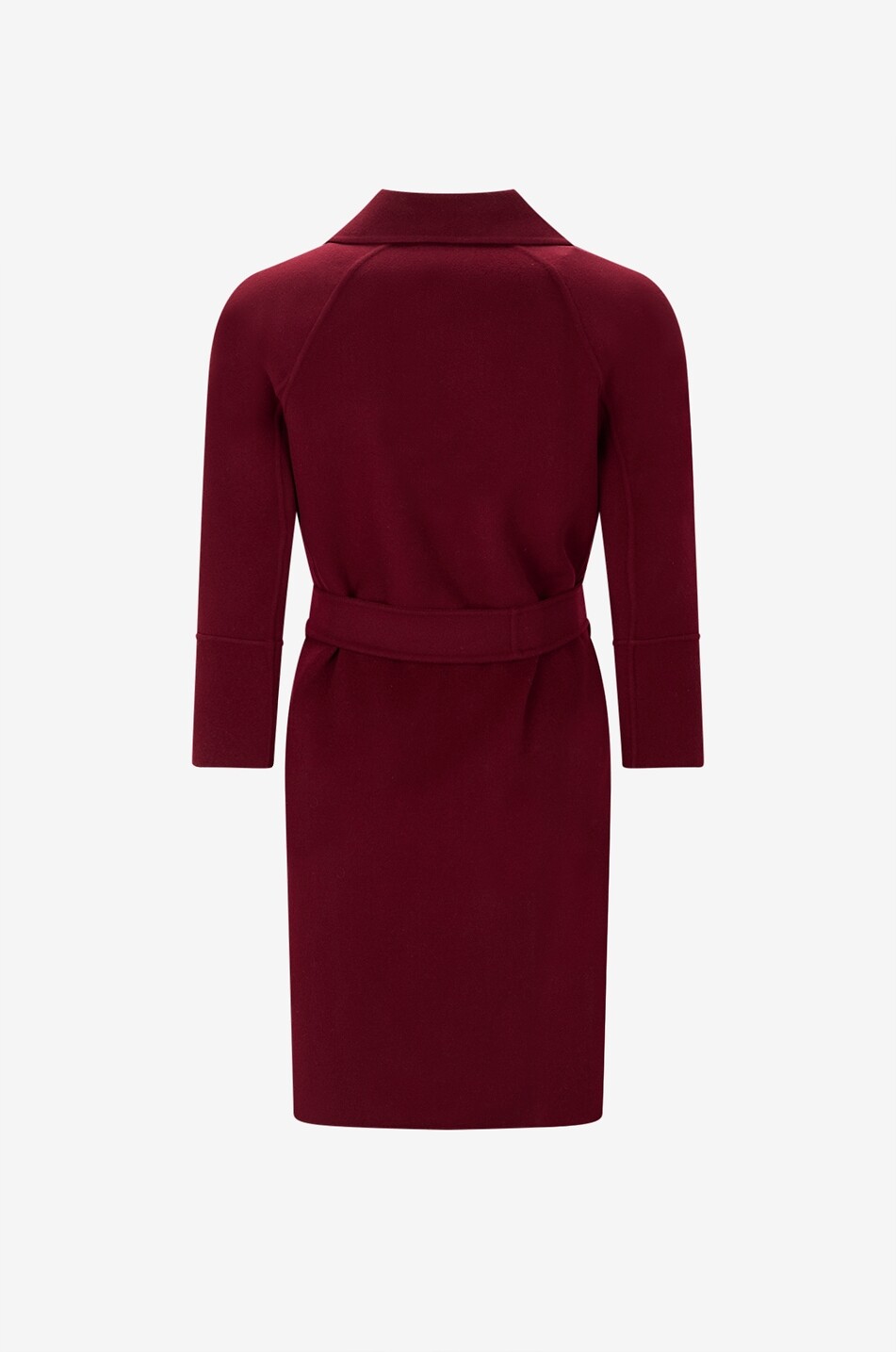 'S MAX MARA Arona virgin wool short belted coat Women DARK RED 2