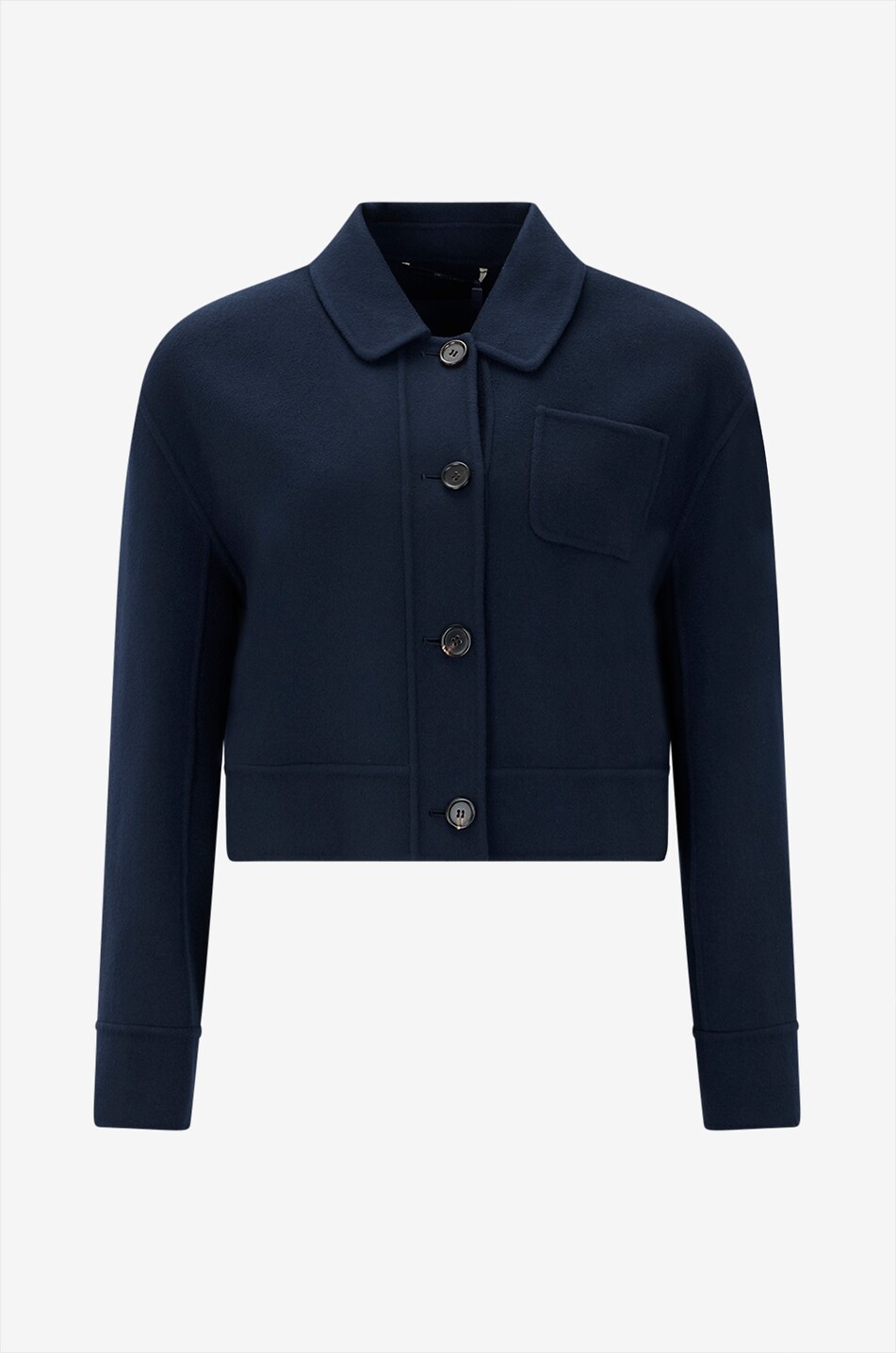 'S MAX MARA Giglio cropped virgin wool shirt jacket Women DARK BLUE 1