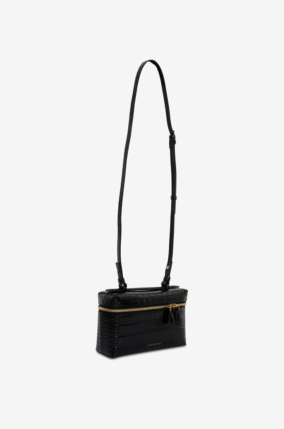 VICTORIA BECKHAM Sac porté croisé en cuir effet crocodile Vanity Femme NOIR 5